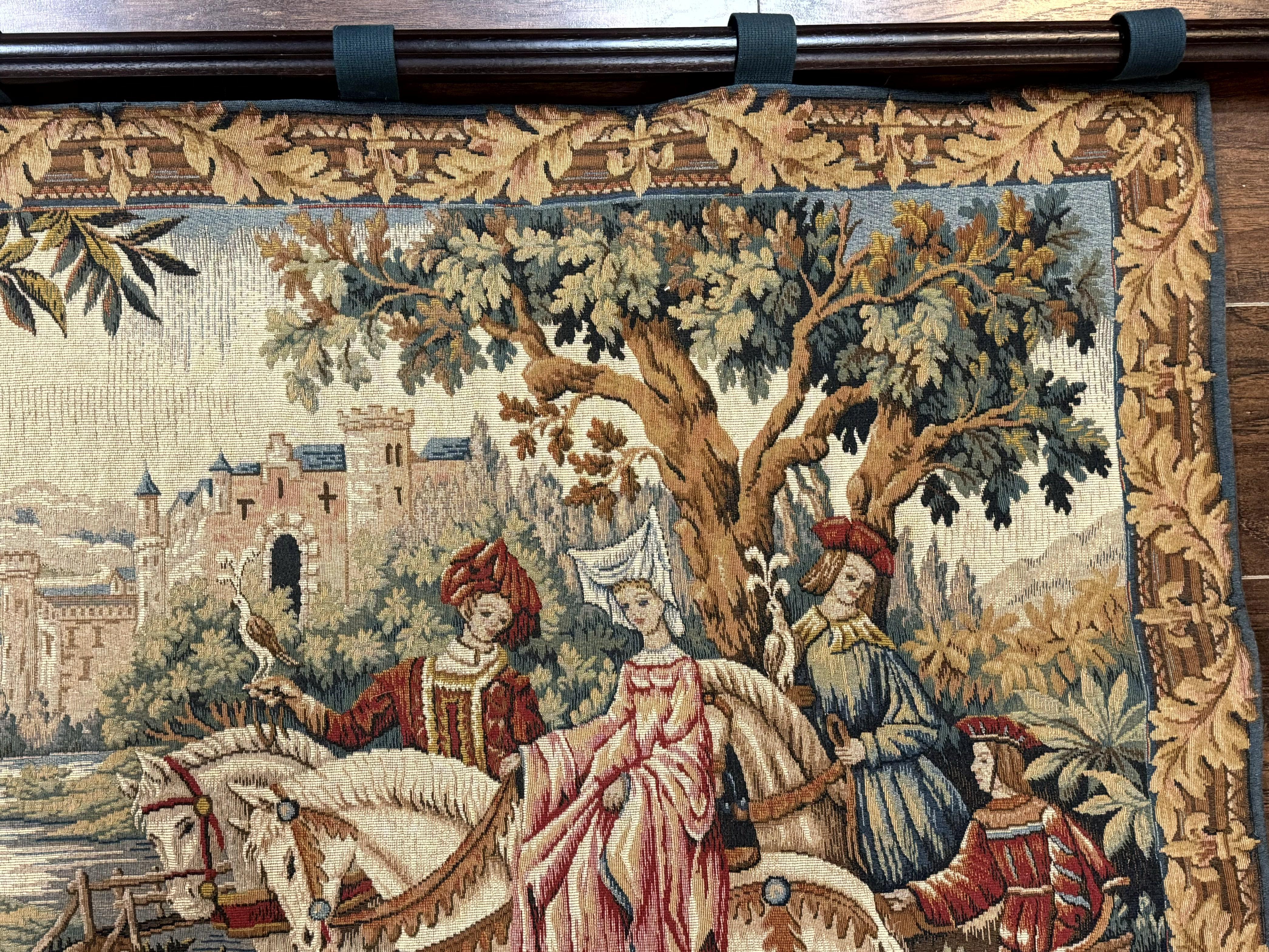 Vintage French Tapestry 4x5, The Royal Hunt Tapestry by Marc Waymel, Needlepoint Petitepoint Tapestry - Jewel Rugs