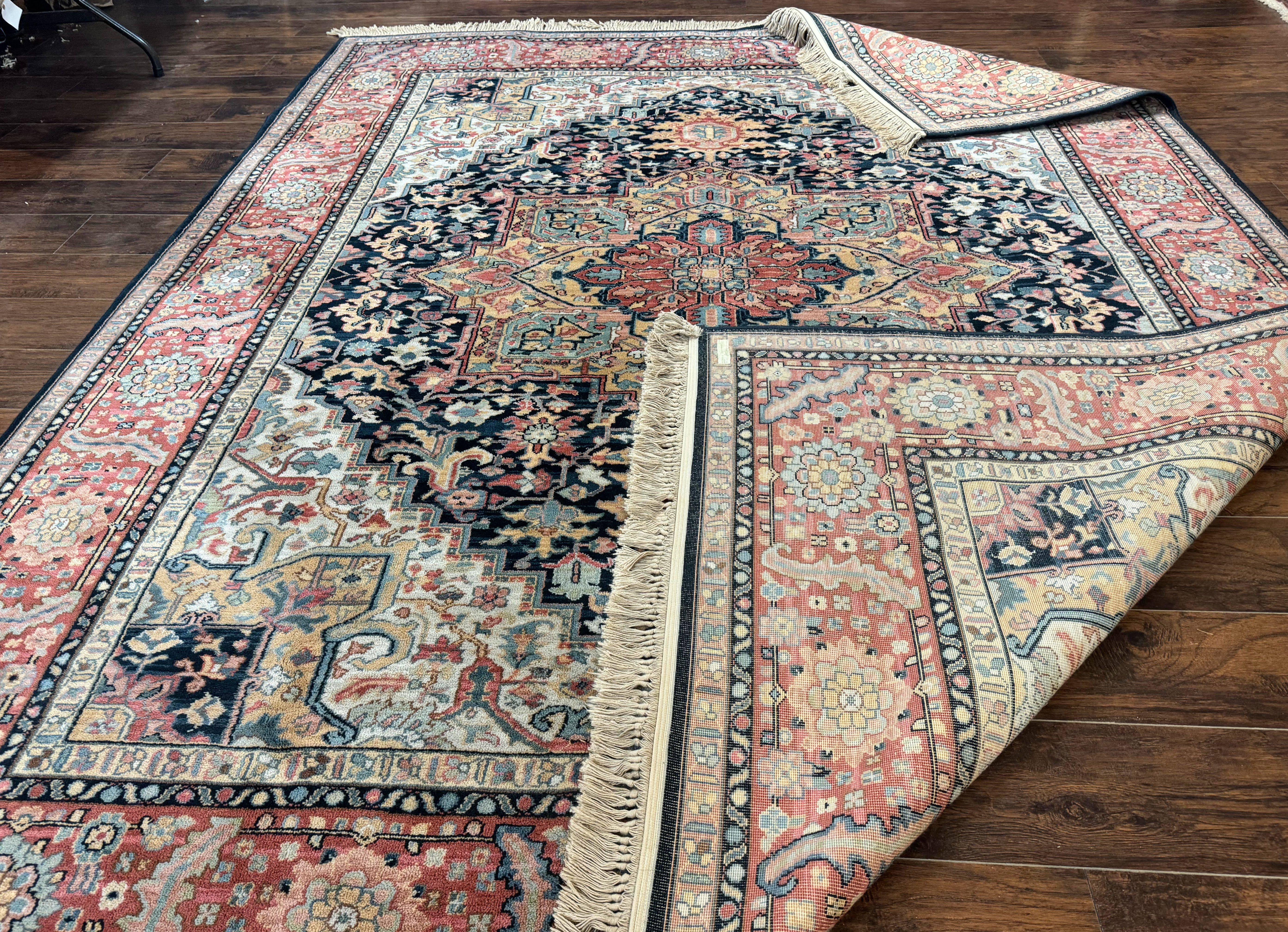 Karastan Navy Heriz #700/701 Rug, 8.8 x 10.6 Karastan Carpet, Wool Pile, Discontinued Vintage Karastan Rug, Original 700 Series, Geometric - Jewel Rugs