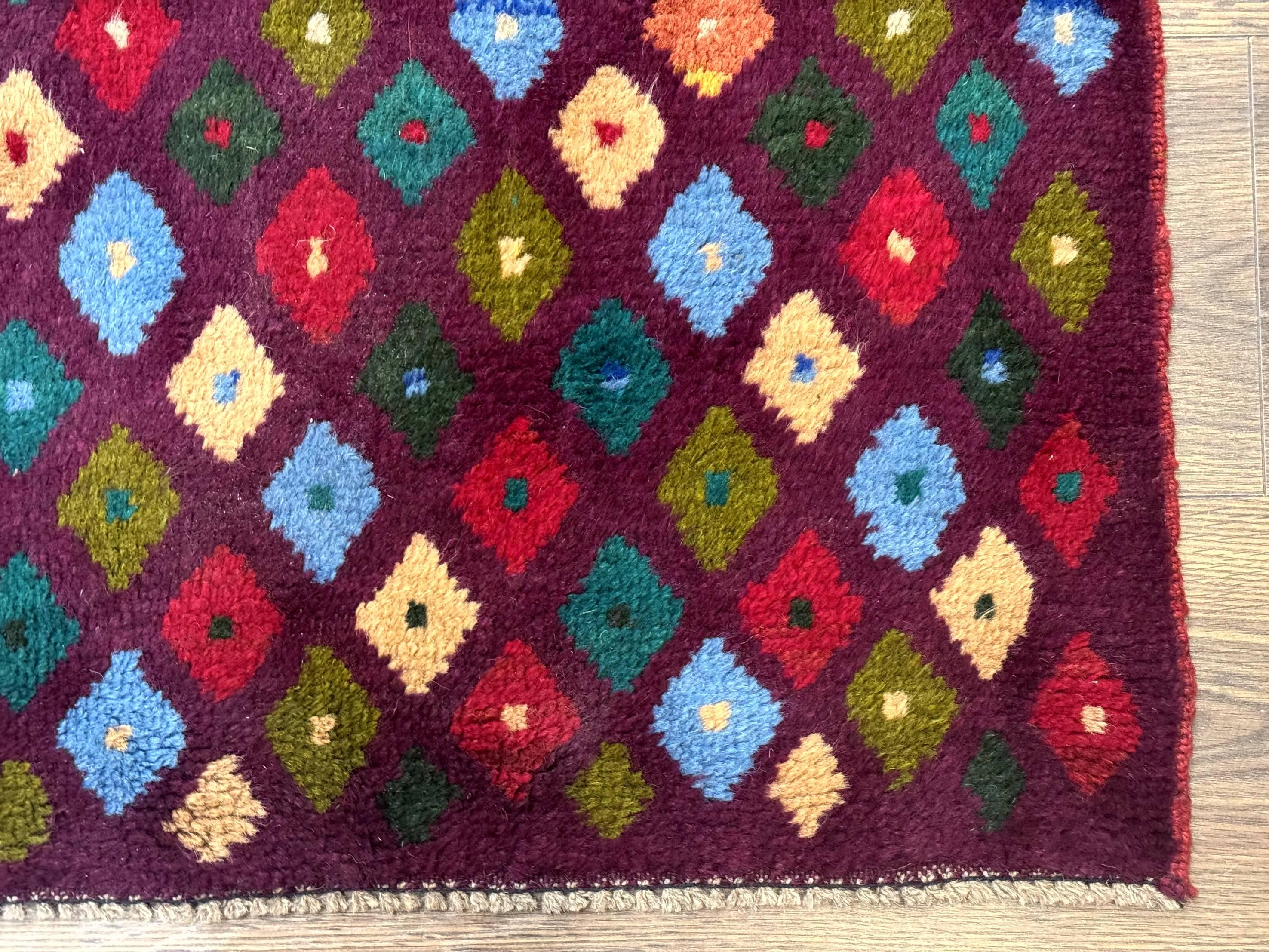 Balouch Rug 3x5, Afghan Rug, Purple-Maroon, Multicolor, Tribal Rug - Jewel Rugs