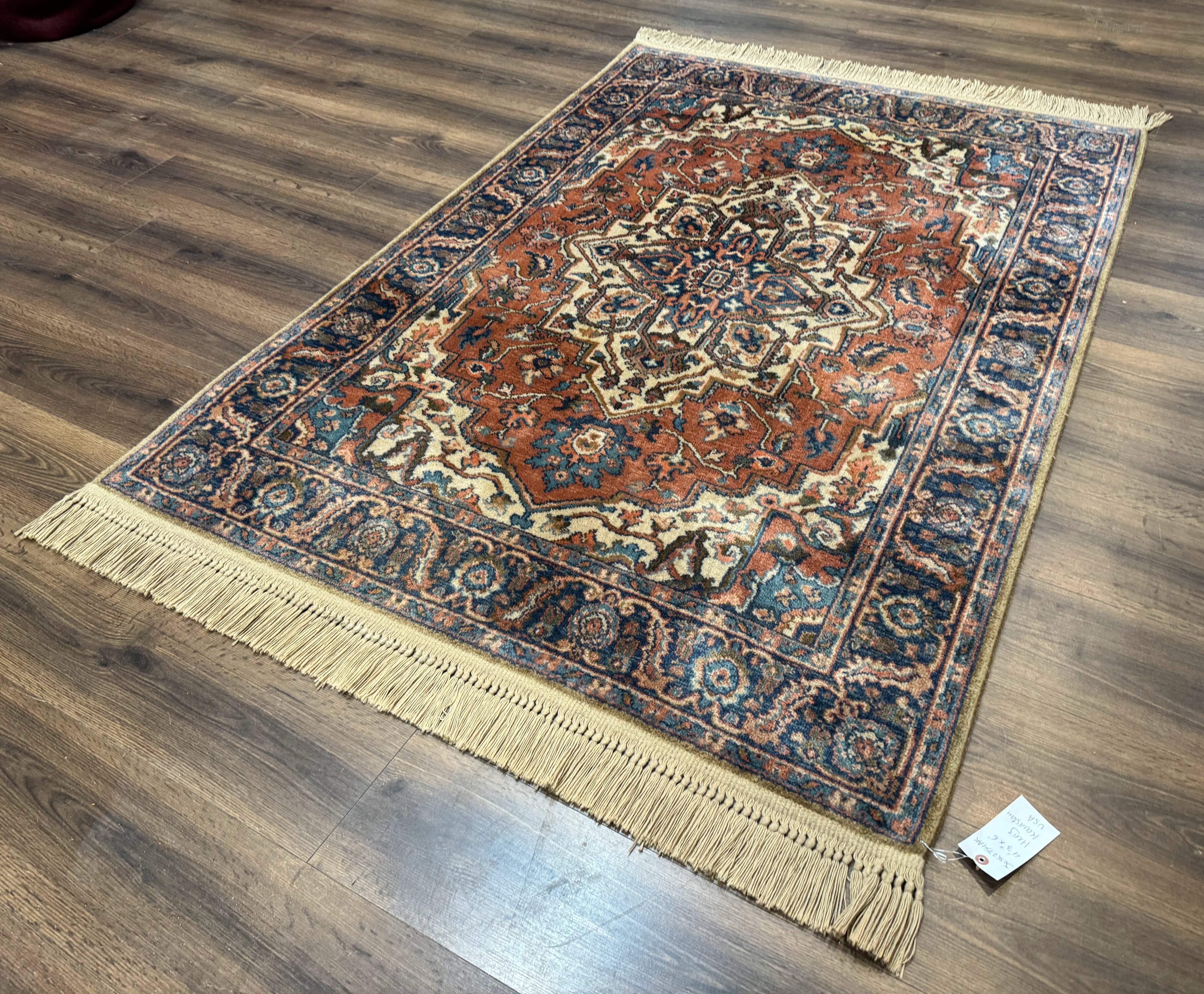 Karastan Rug 4x6, Vintage Karastan #744 Antique Serapi Pattern, Wool Pile, Original 700 Series Karastan Carpet - Jewel Rugs