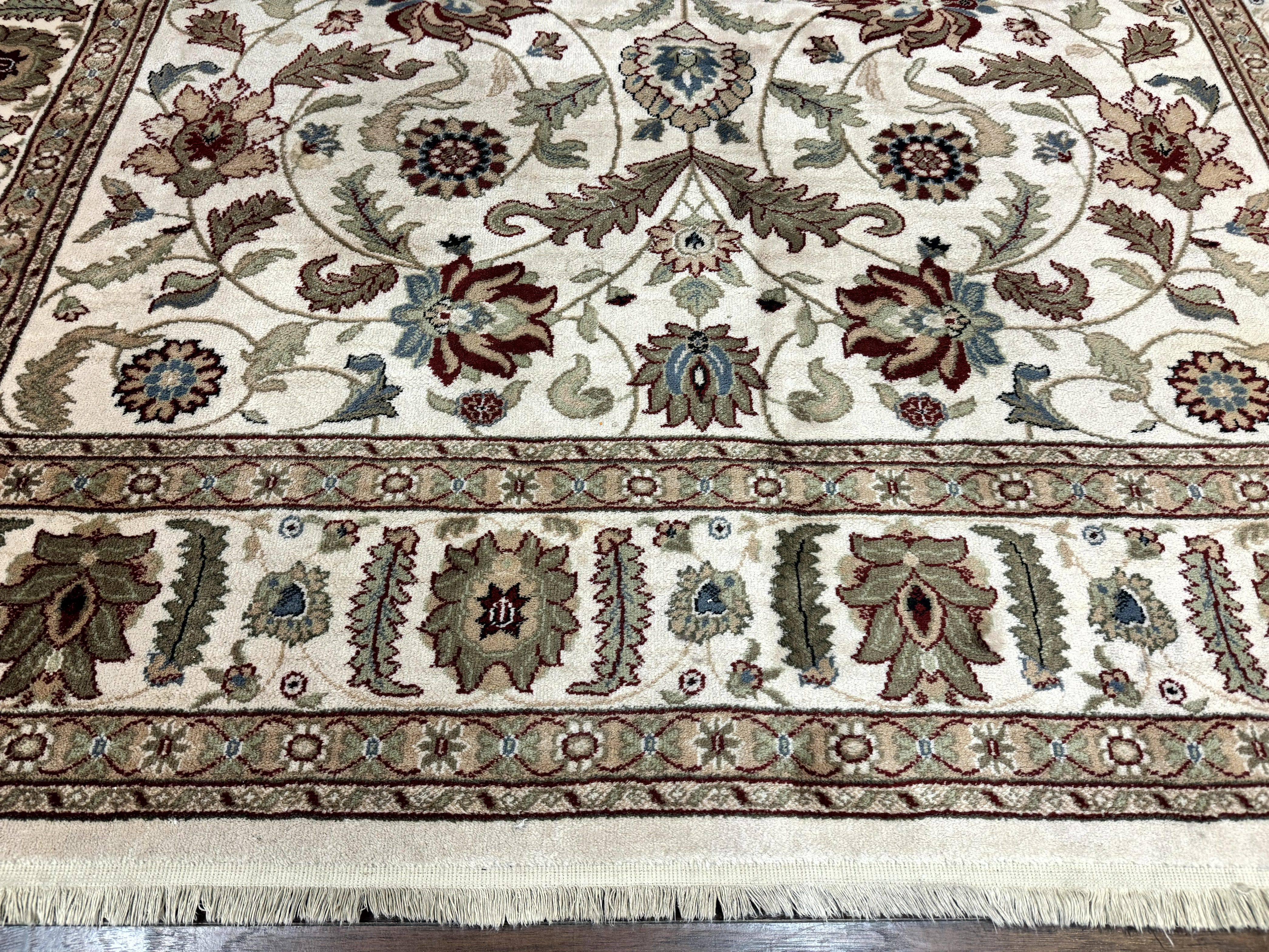 Karastan Rug 8x11, Vintage Wool Pile Karastan Carpet, Palazzo Collection, Beige Floral Carpet - Jewel Rugs