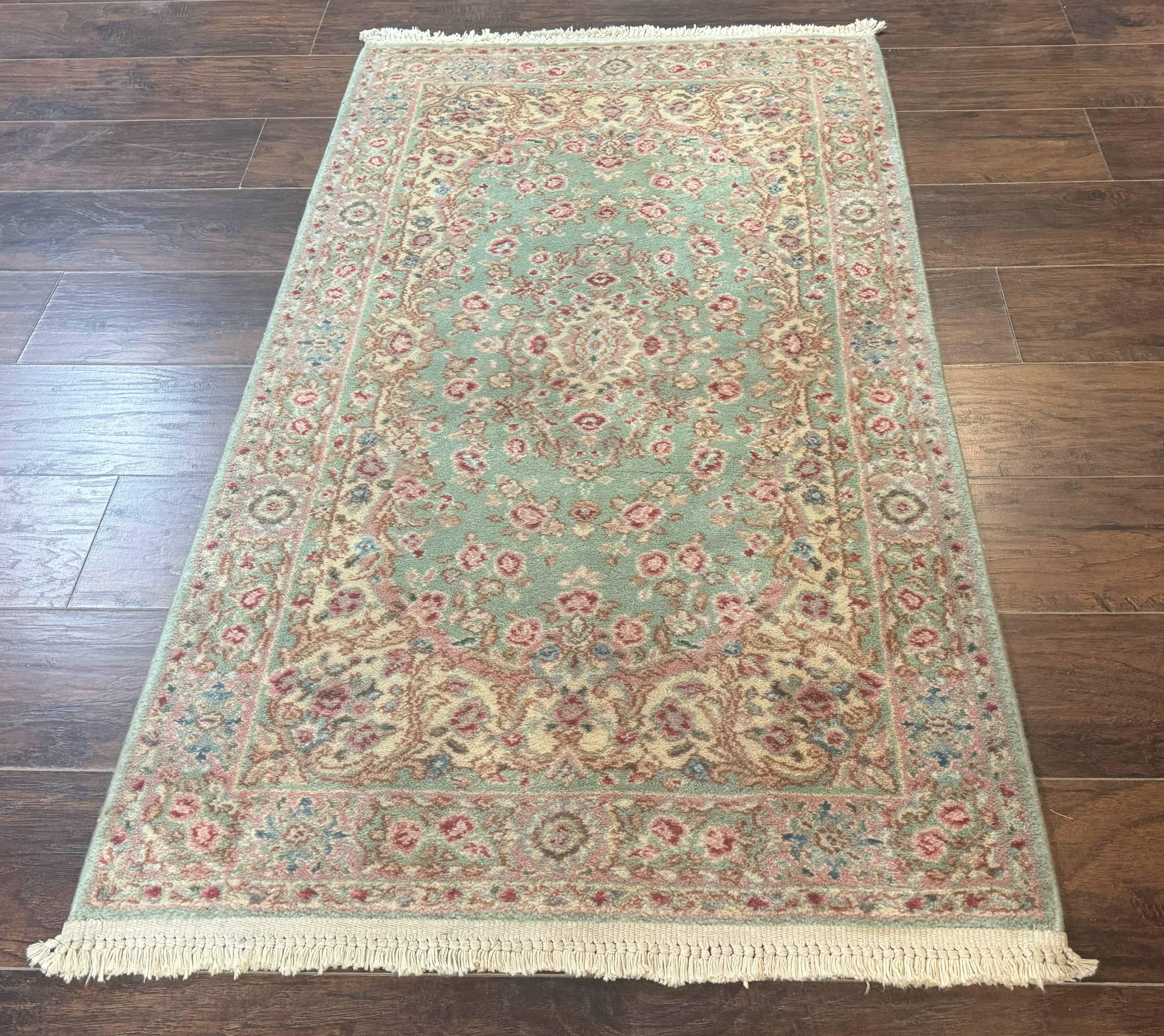 Karastan Rug 3x5 Green Medallion Kirman #712, Original 700 Series, Vintage Discontinued Karastan Area Rug - Jewel Rugs
