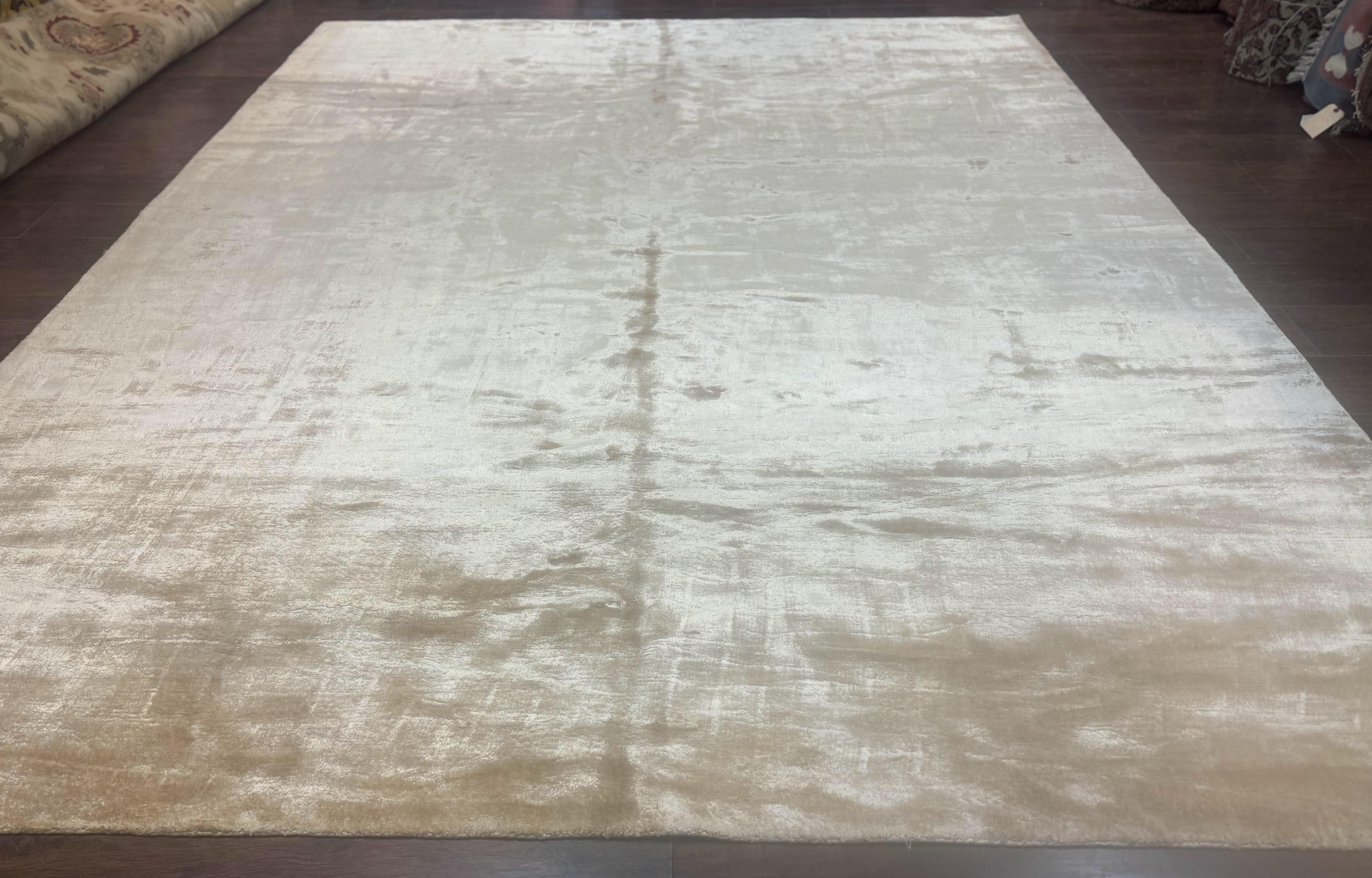 Silk Tibetan Rug 9x11, Handmade Silk Area Rug, Modern Contemporary Carpet - Jewel Rugs