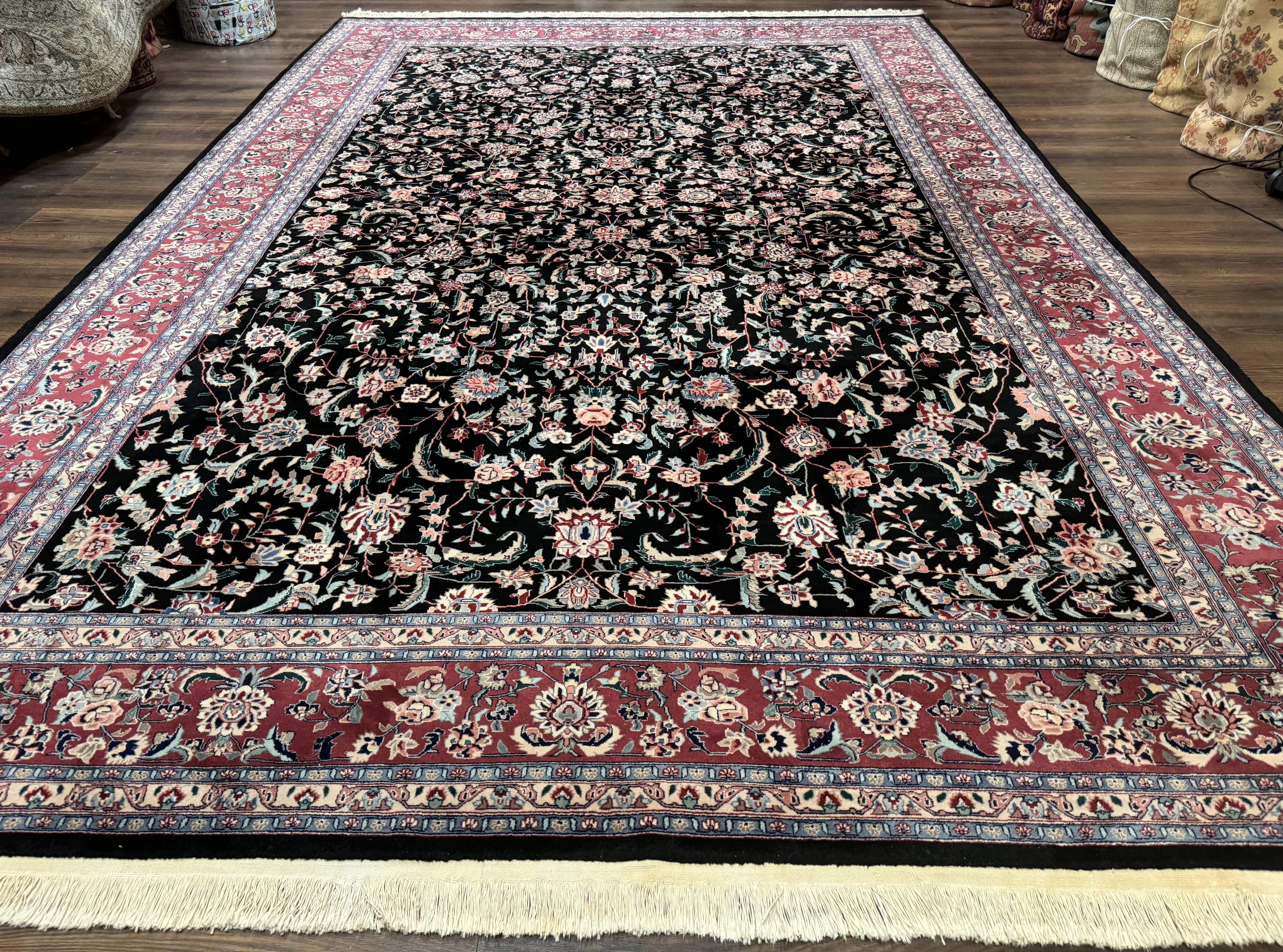 Large Sino Persian Rug 10x15, Floral Allover, Hand Knotted Wool Carpet, Fine - Jewel Rugs