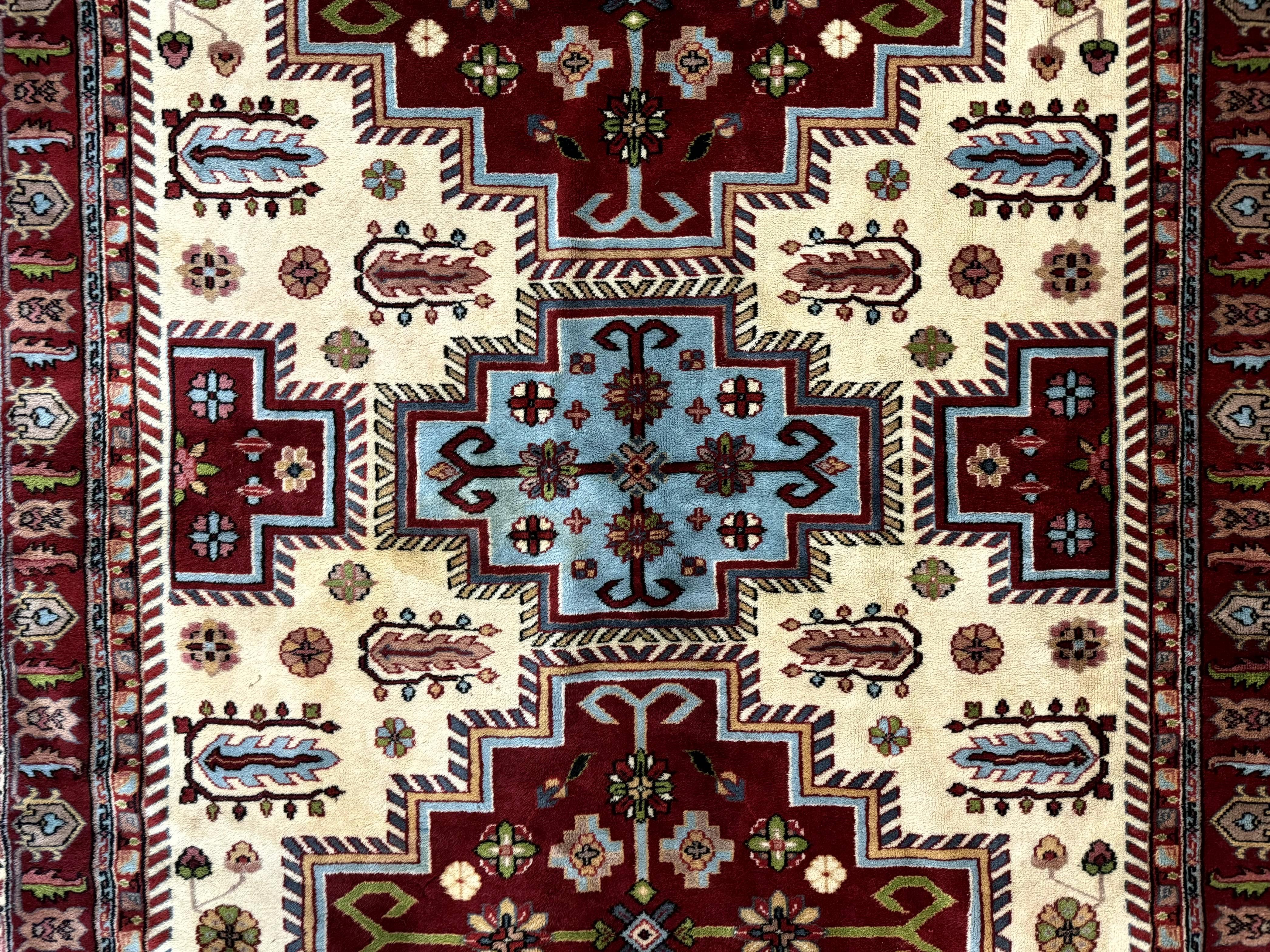 Turkish Kazak Rug 6x9, Geometric Medallions - Jewel Rugs