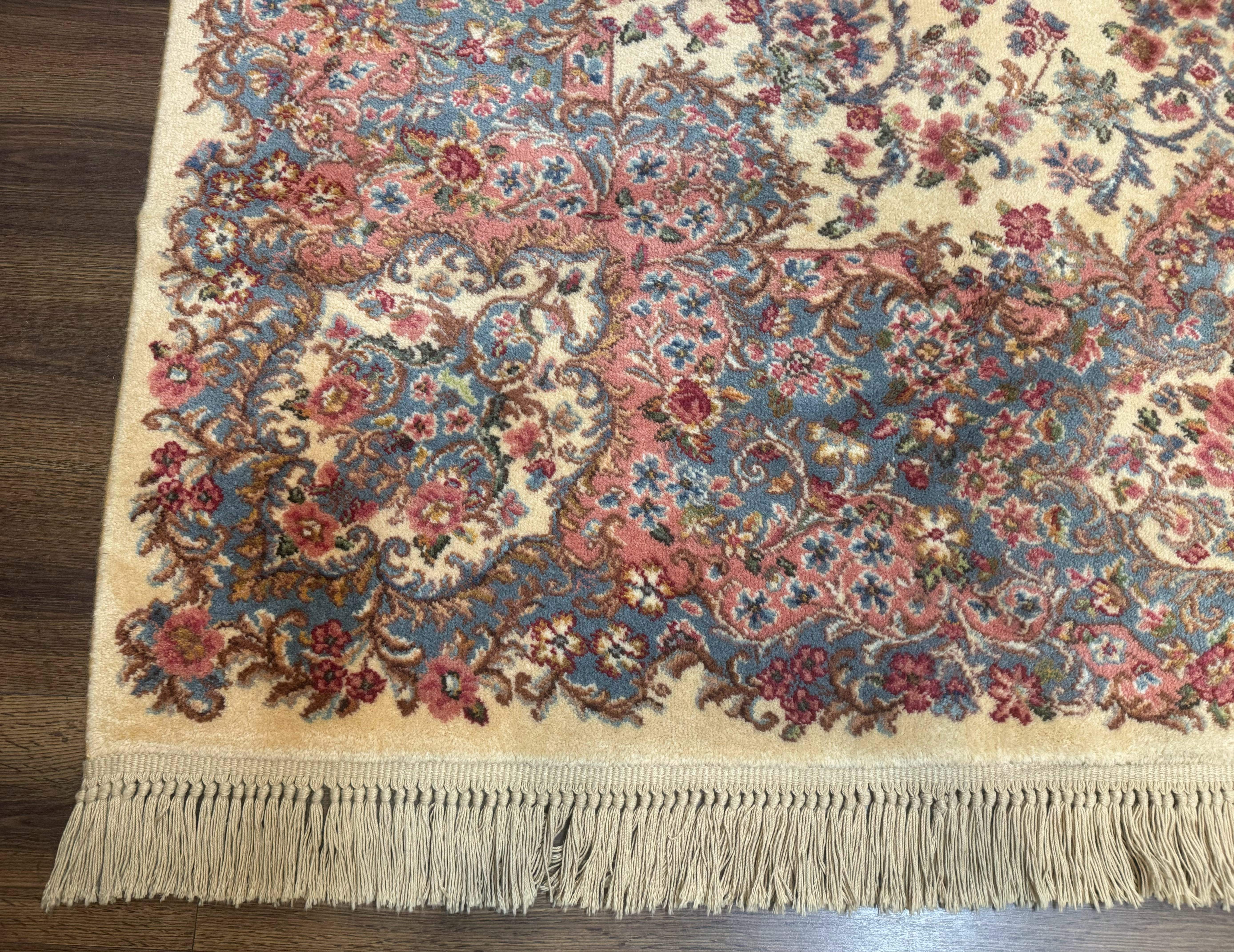 8.8 x 10.6 Karastan Kirman Rug #788, Wool Vintage Discontinued Floral Carpet - Jewel Rugs