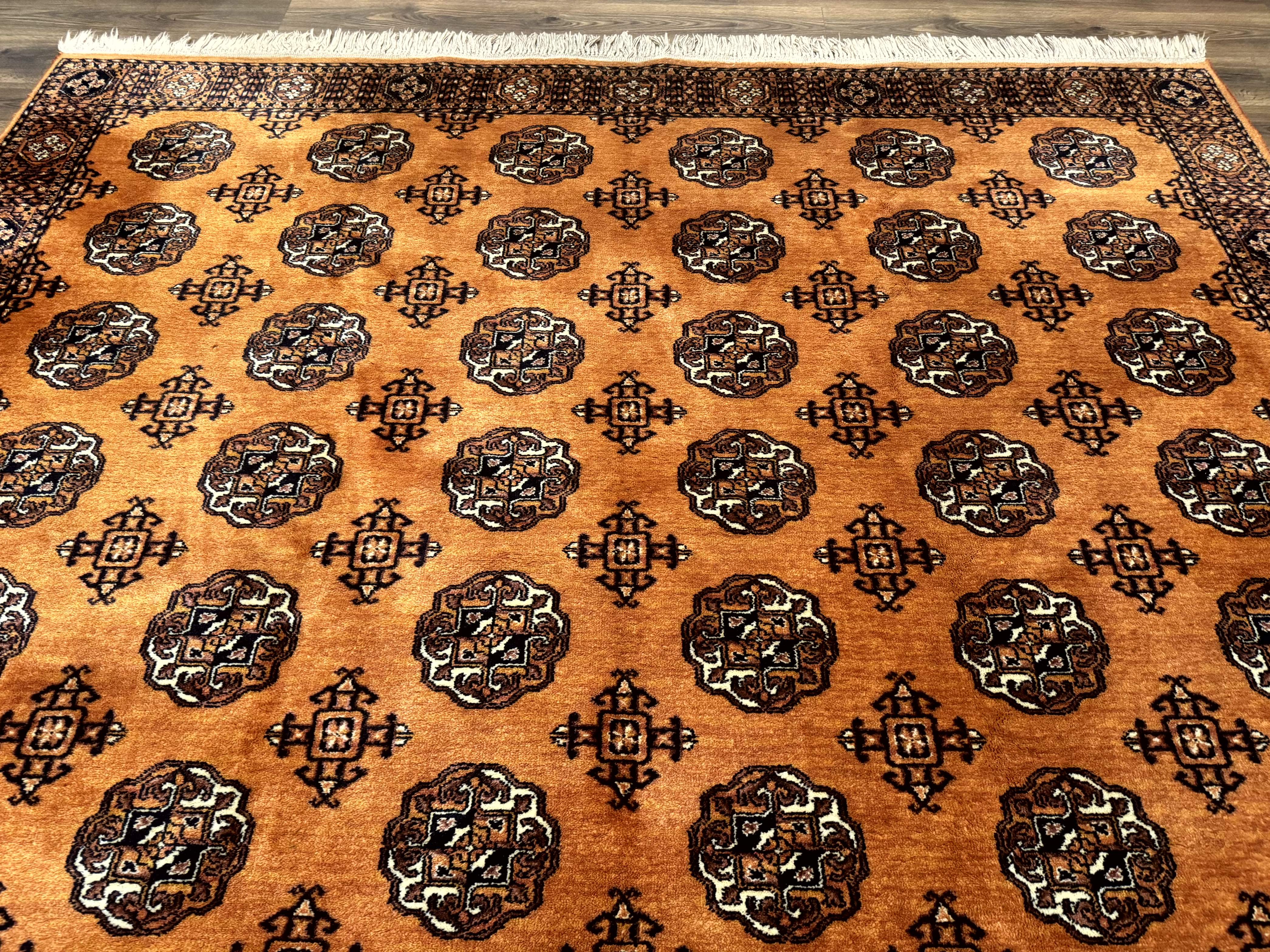 8.8 x 12 Karastan Golden Bokhara Rug #716, Wool Turkoman Carpet, Rare - Jewel Rugs