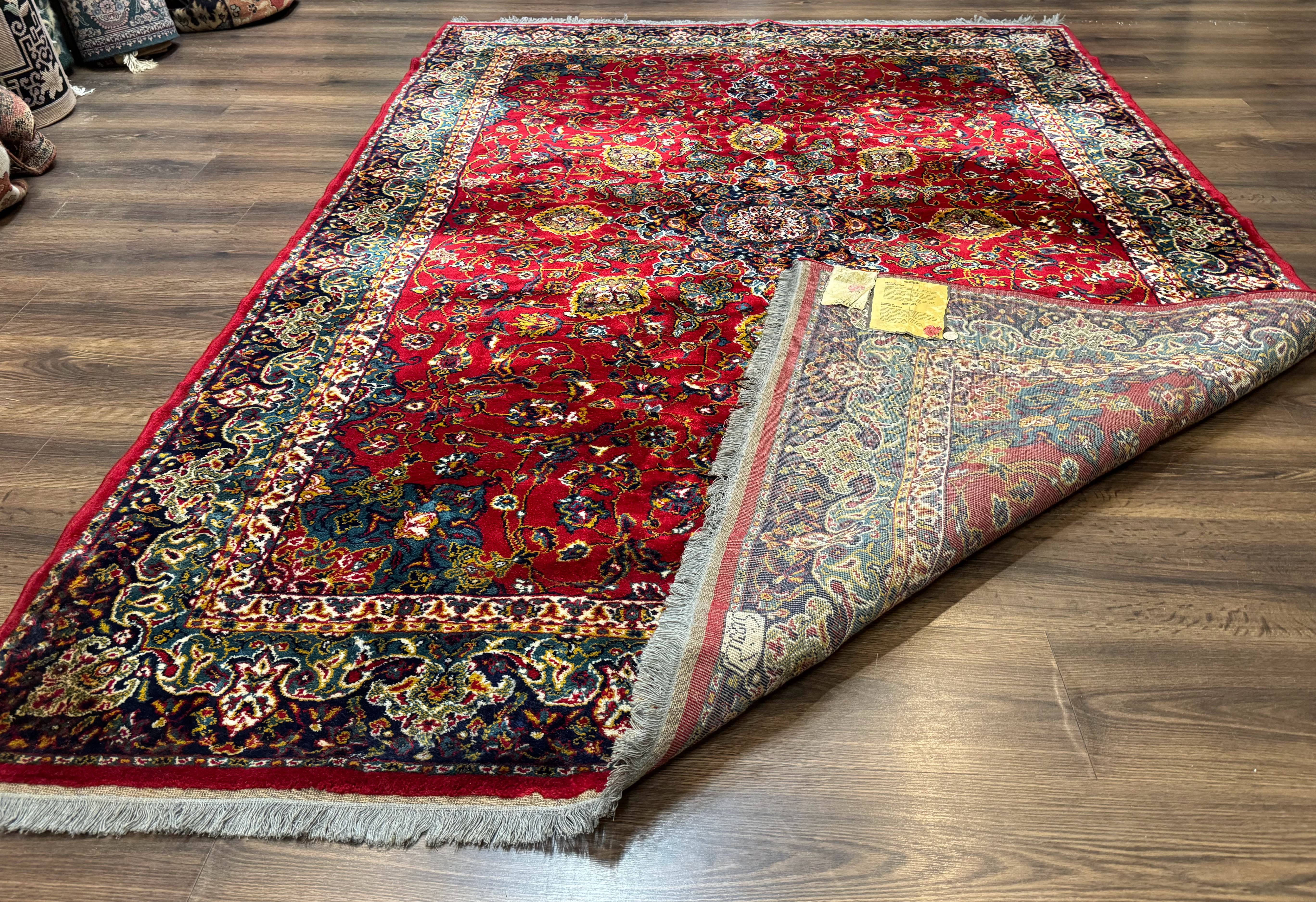 Red Persian Rug 6x9, Medallion Carpet, Ardebil Design, Vintage Belgium Power Loomed Carpet - Jewel Rugs