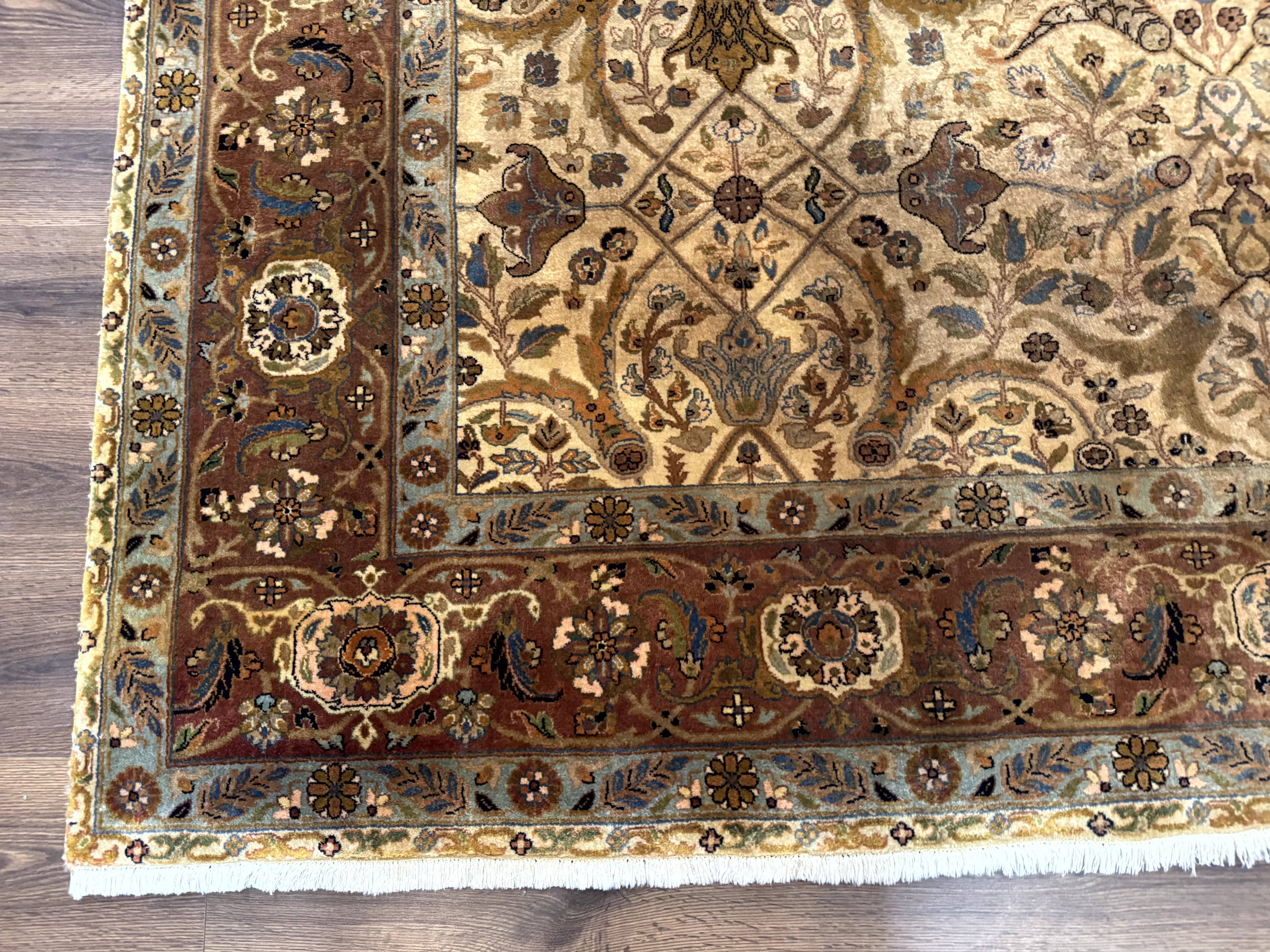 Indo Persian Rug 8x10, Teawash Bidjar Carpet, Allover Pattern - Jewel Rugs