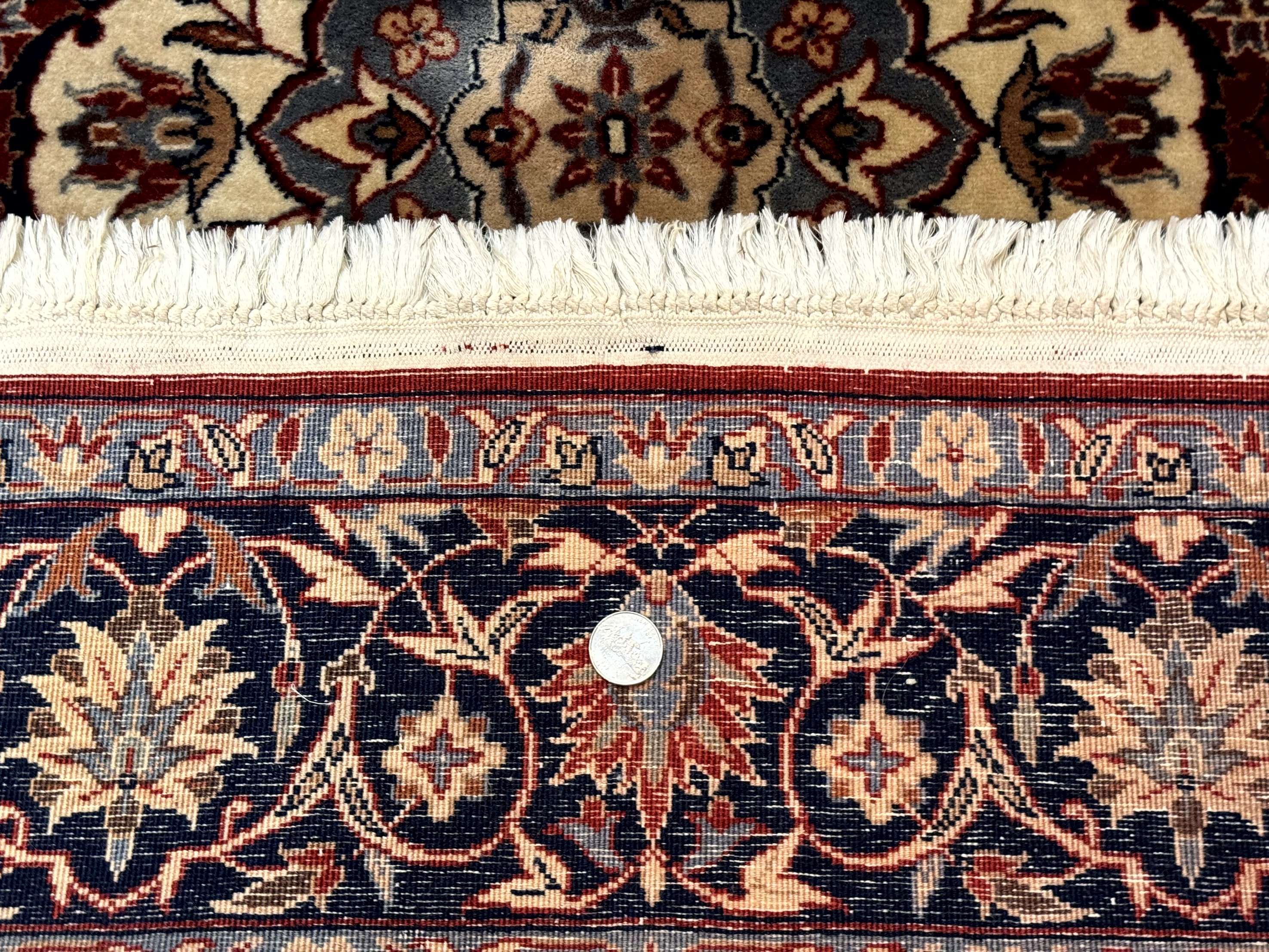 Sino Persian Rug 4x6, Traditional Wool Hand Knotted Carpet, Red Navy Blue, 225 KPSI - Jewel Rugs