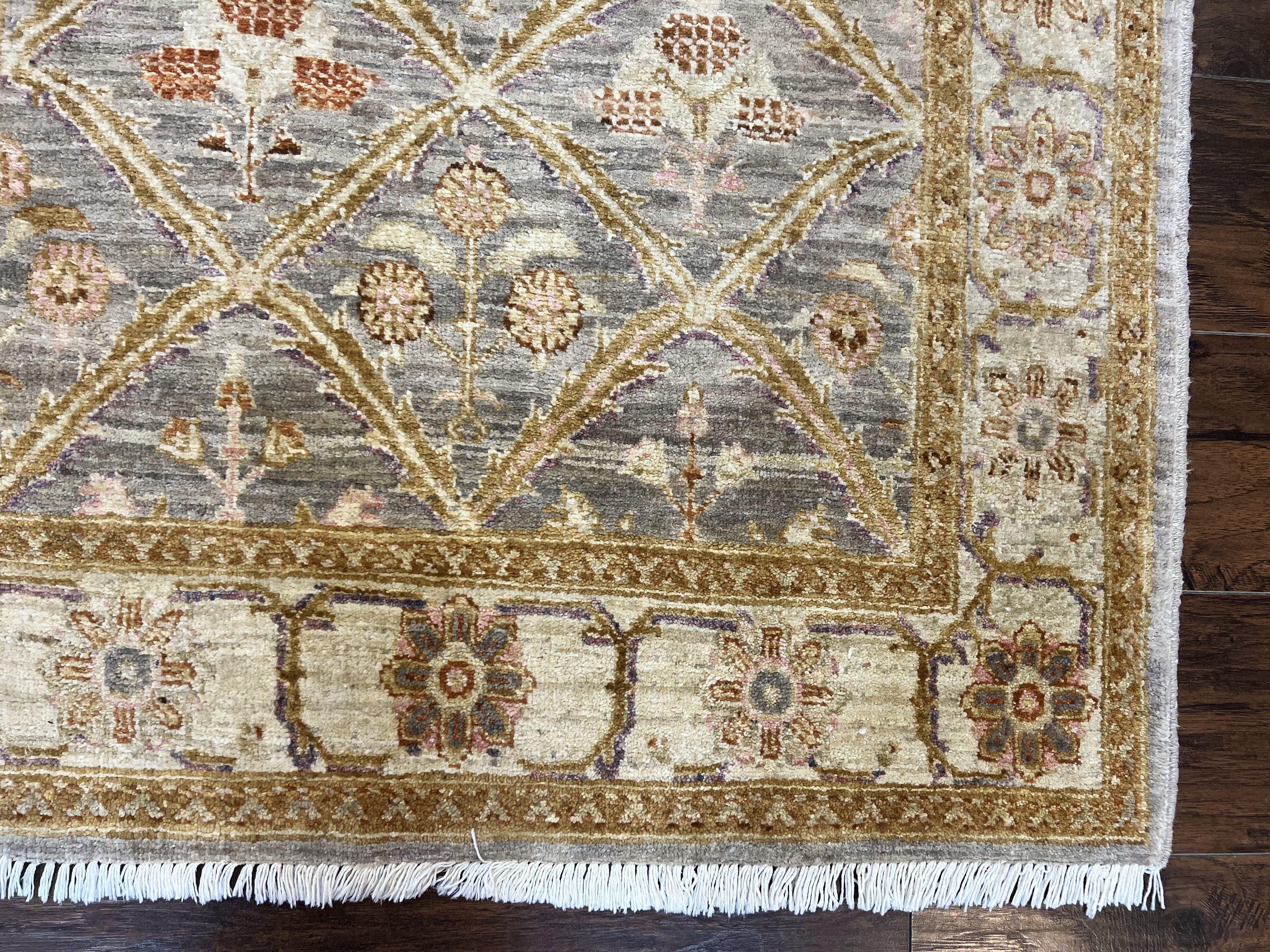 Pakistani Peshawar Rug 3.6 x 5, Safavieh Wool Handmade Hand Knotted Vintage Rug, Panel Design Oriental Carpet, Pair C - Jewel Rugs