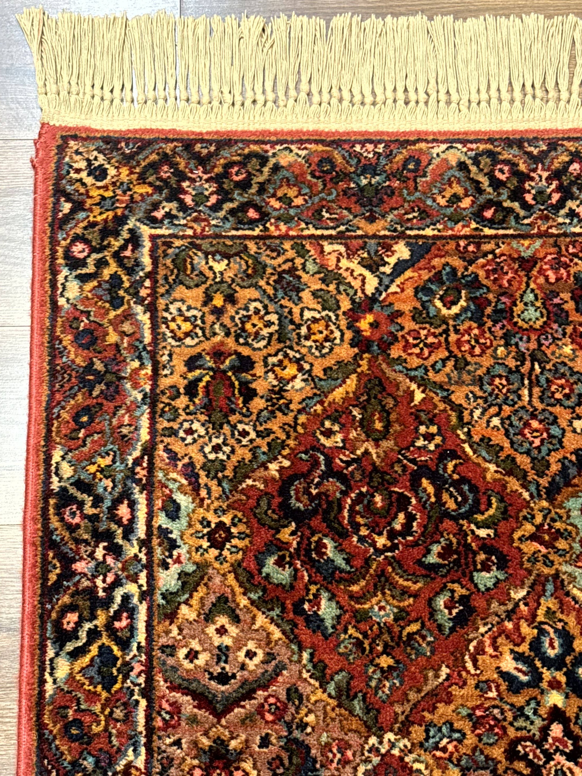 Karastan Rug 2x4 Multicolor Panel Kirman #717, Original 700 Series, Wool Pile Vintage Discontinued - Jewel Rugs