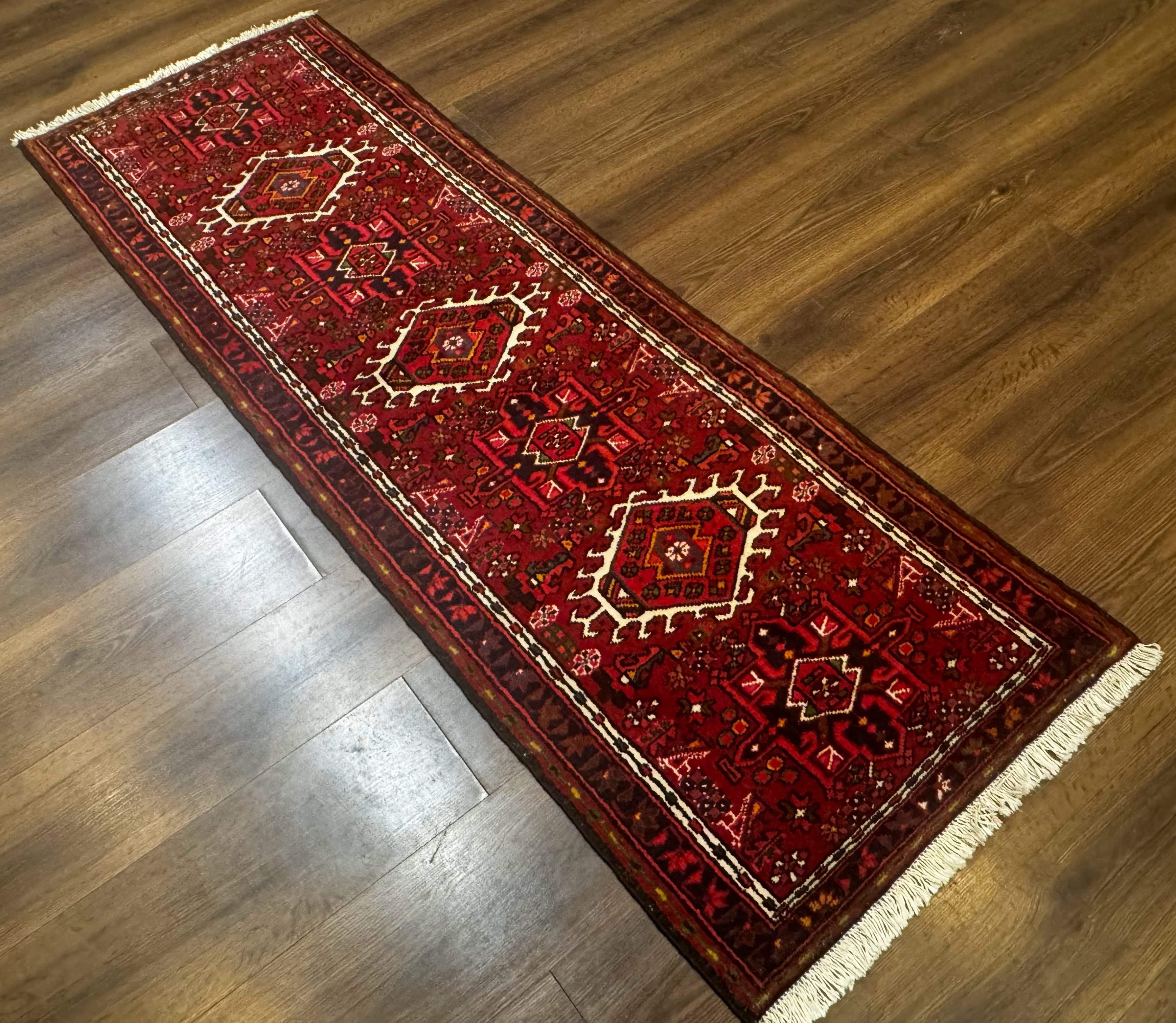 Persian Karajeh Runner Ruig 2 x 6.6, Tribal Runner, Red, Rustic, Short Runner, Geometric - Jewel Rugs