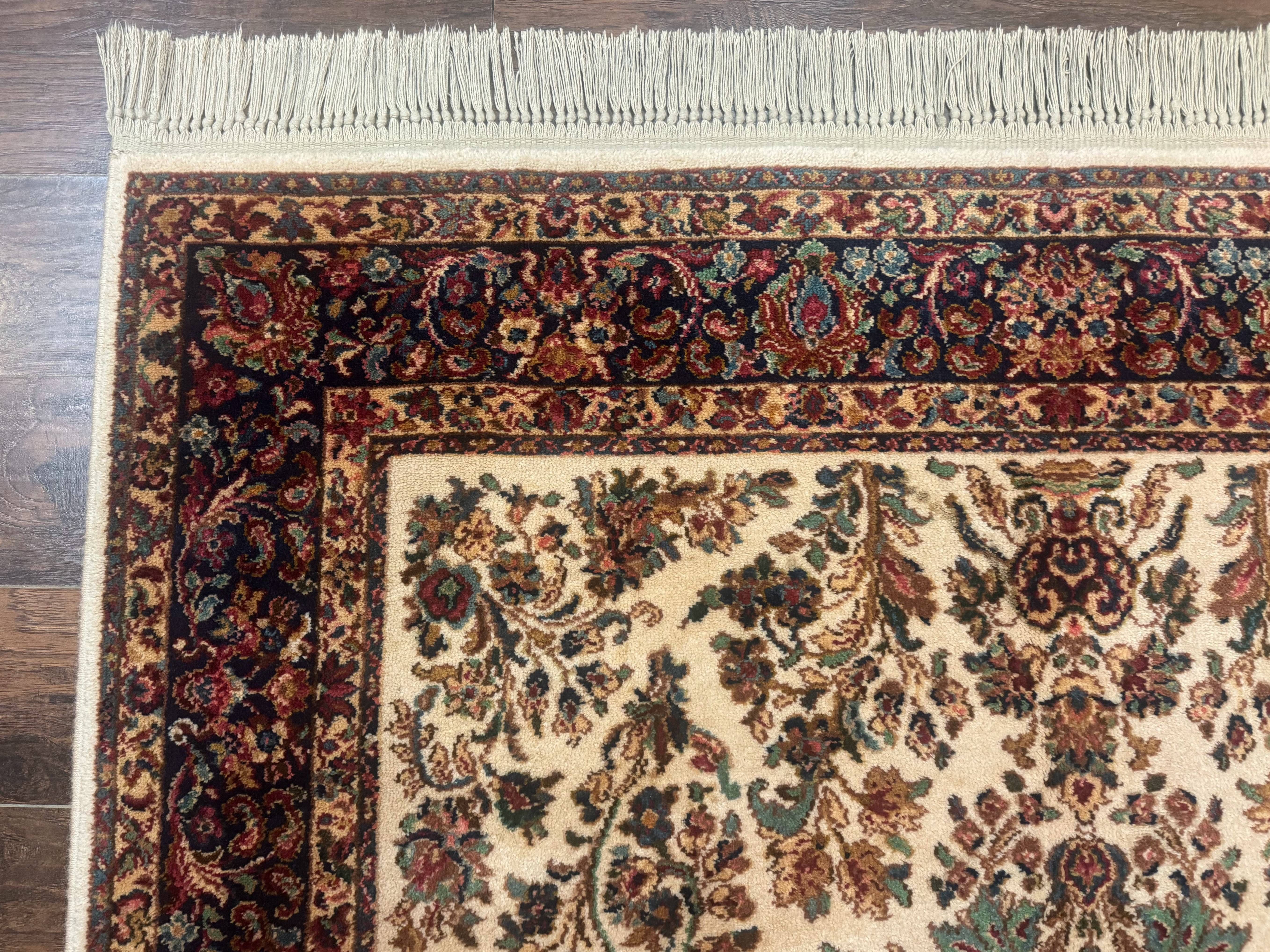 Karastan Rug 5.9 x 9, Ivory Sarouk #760, Wool Pile, Original 700 Series, Vintage - Jewel Rugs