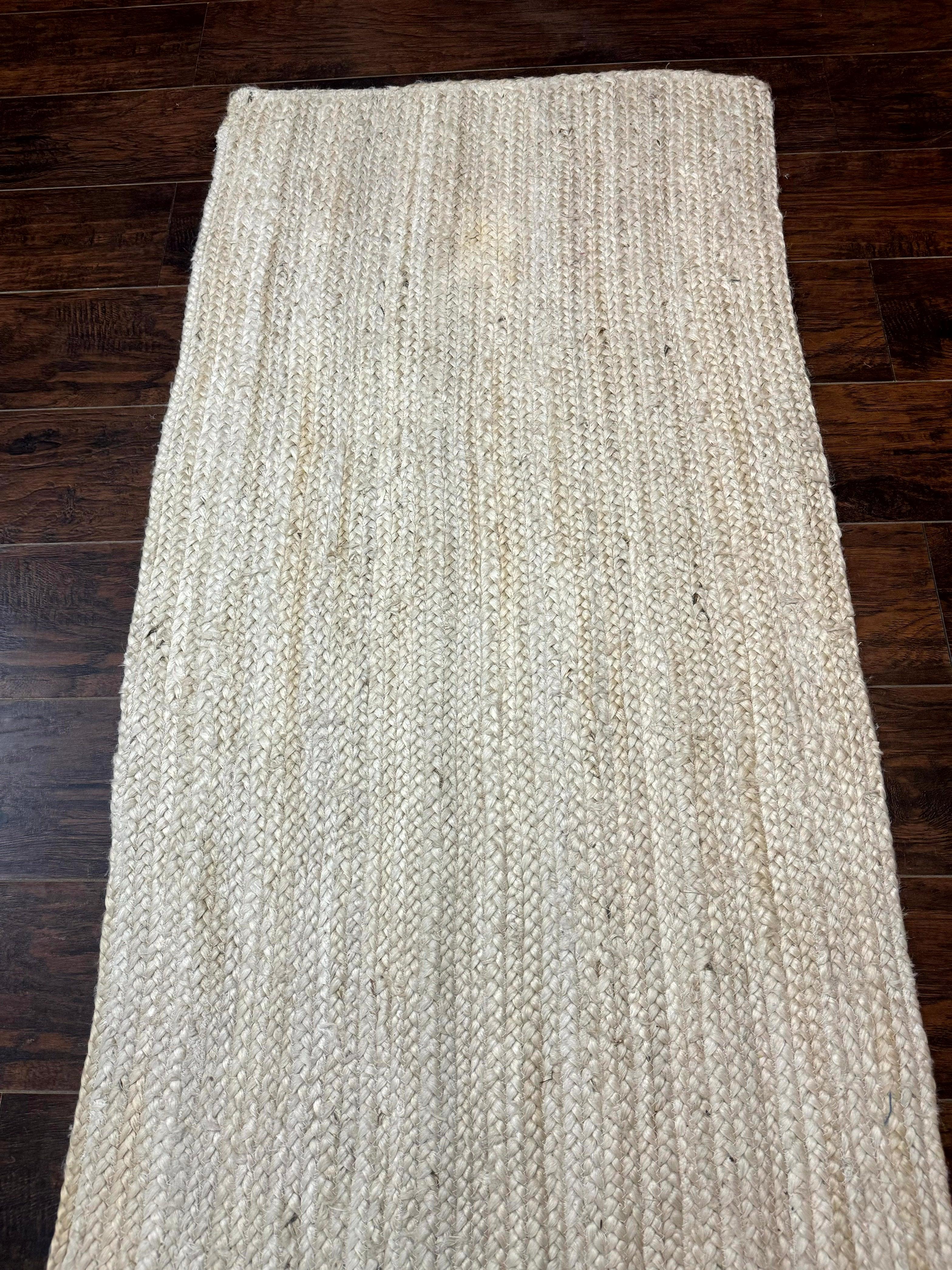 Modern Jute Runner Rug 2.7 x 10, Rug for Hallway or Kitchen, Farmhouse Rug - Jewel Rugs
