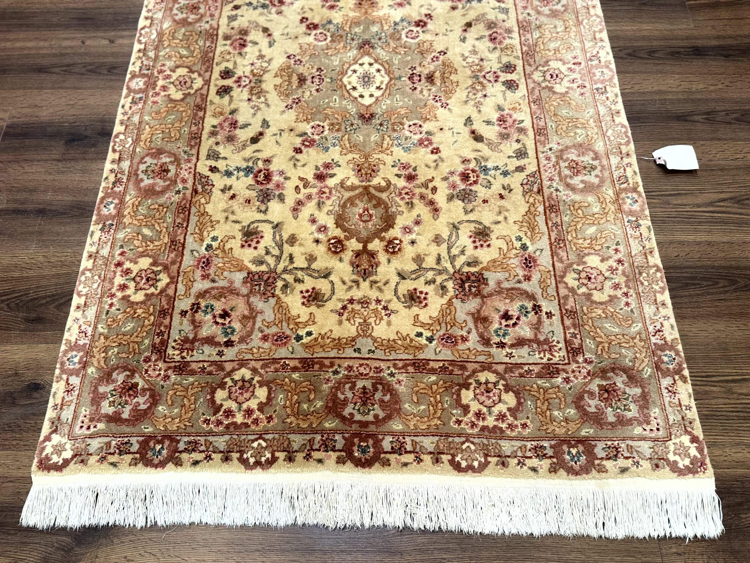 Sino Persian Rug 4x6, Wool and Silk Highlights, Fine 200 KPSI - Jewel Rugs
