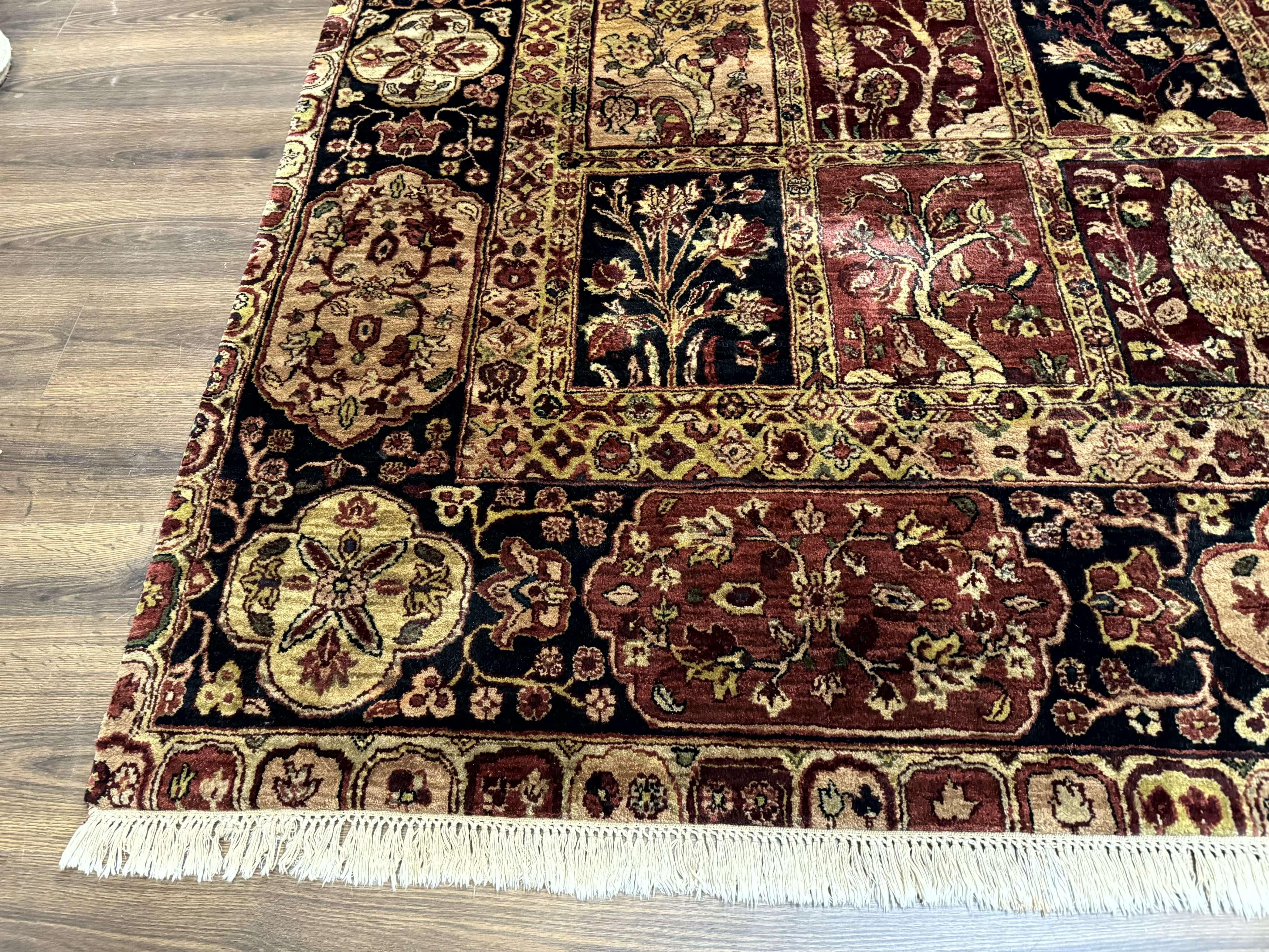 Indo Persian Rug 9x12, Bakhtiari Panel Design, Multicolor, Soft Wool Pile - Jewel Rugs