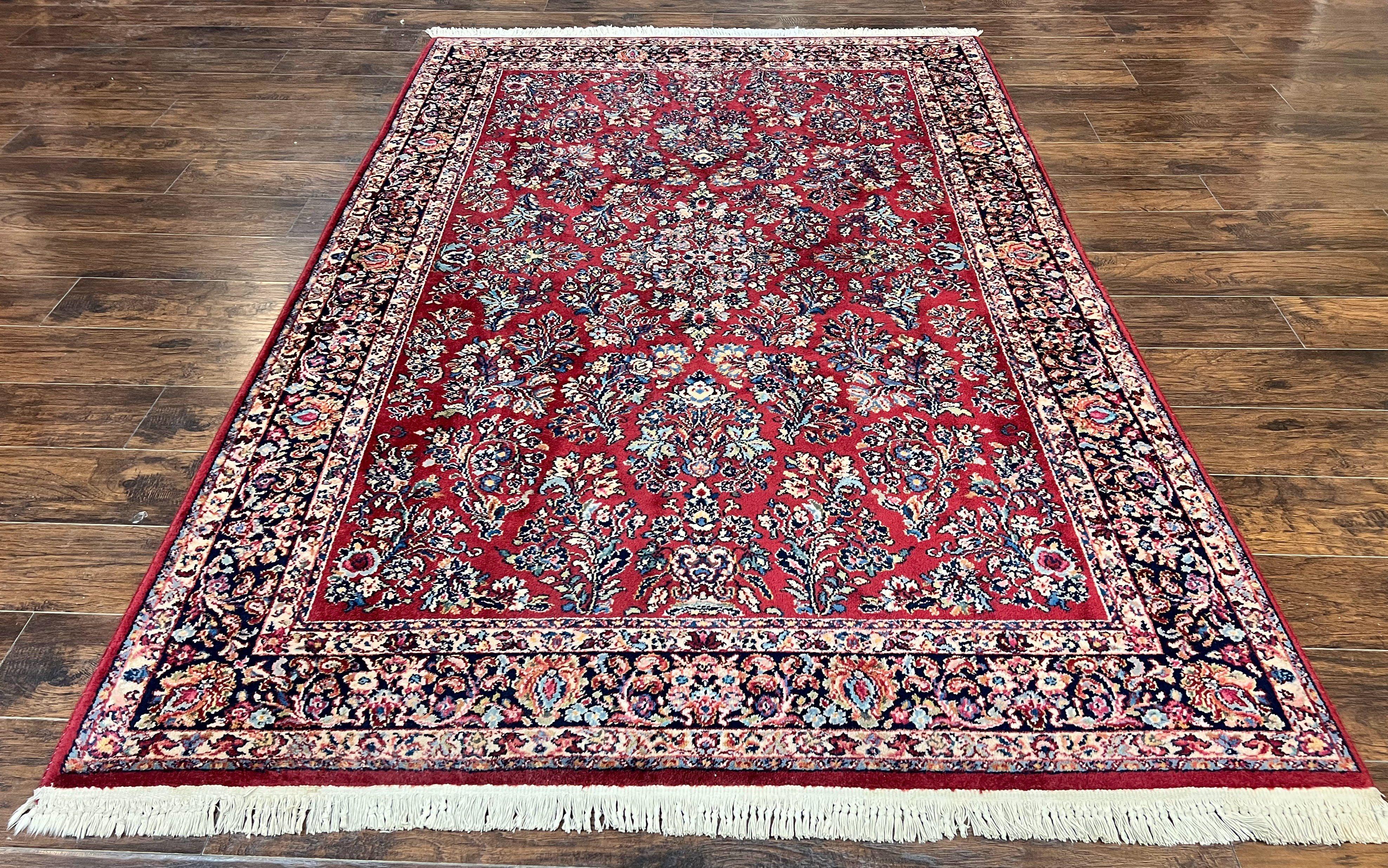 Karastan Rug 5.9 x 9 Red Sarouk #785, Wool Karastan Carpet, Original 700 Series, Vintage Karastan Oriental Rug Discontinued - Jewel Rugs