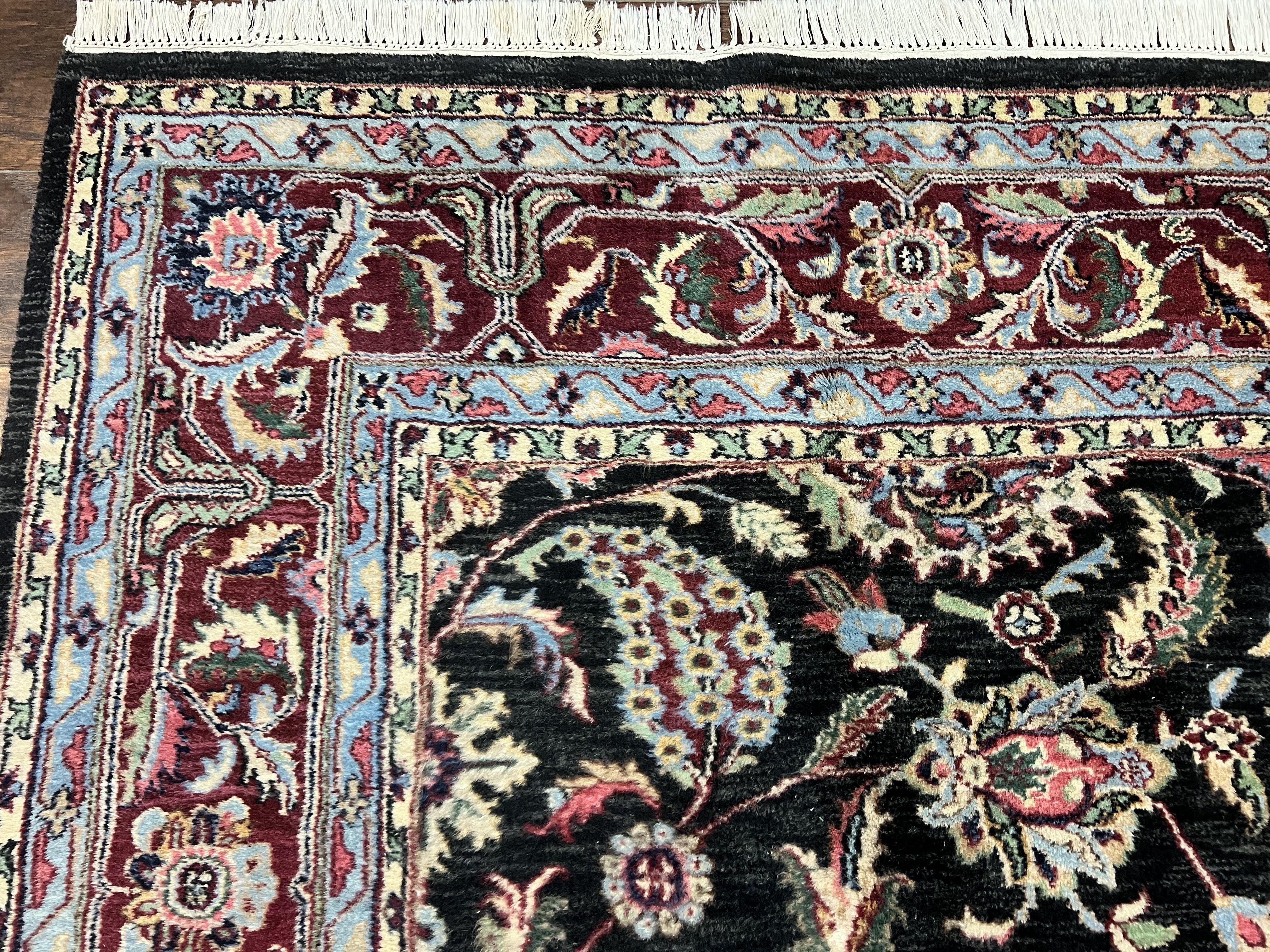 Indo Persian Rug 8x10, Nourison Carpet, Floral, Hand Knotted Vintage Wool Rug - Jewel Rugs