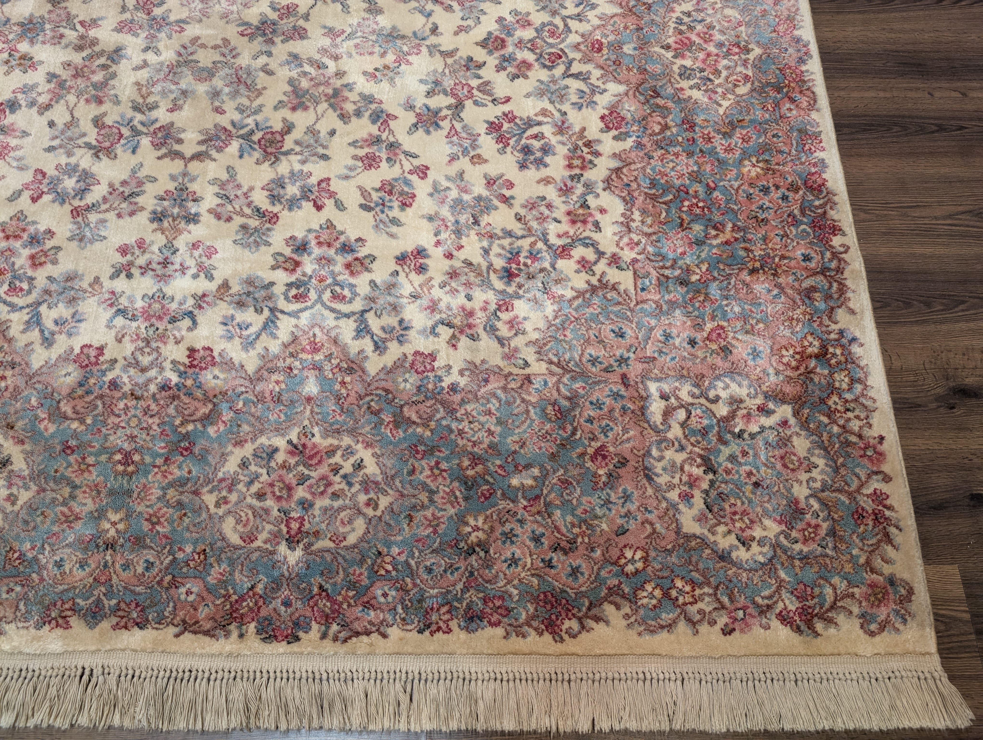 Karastan Rug 8.8 x 12 Ivory Kirman #788, Wool Pile, Original 700 Series, Vintage - Jewel Rugs