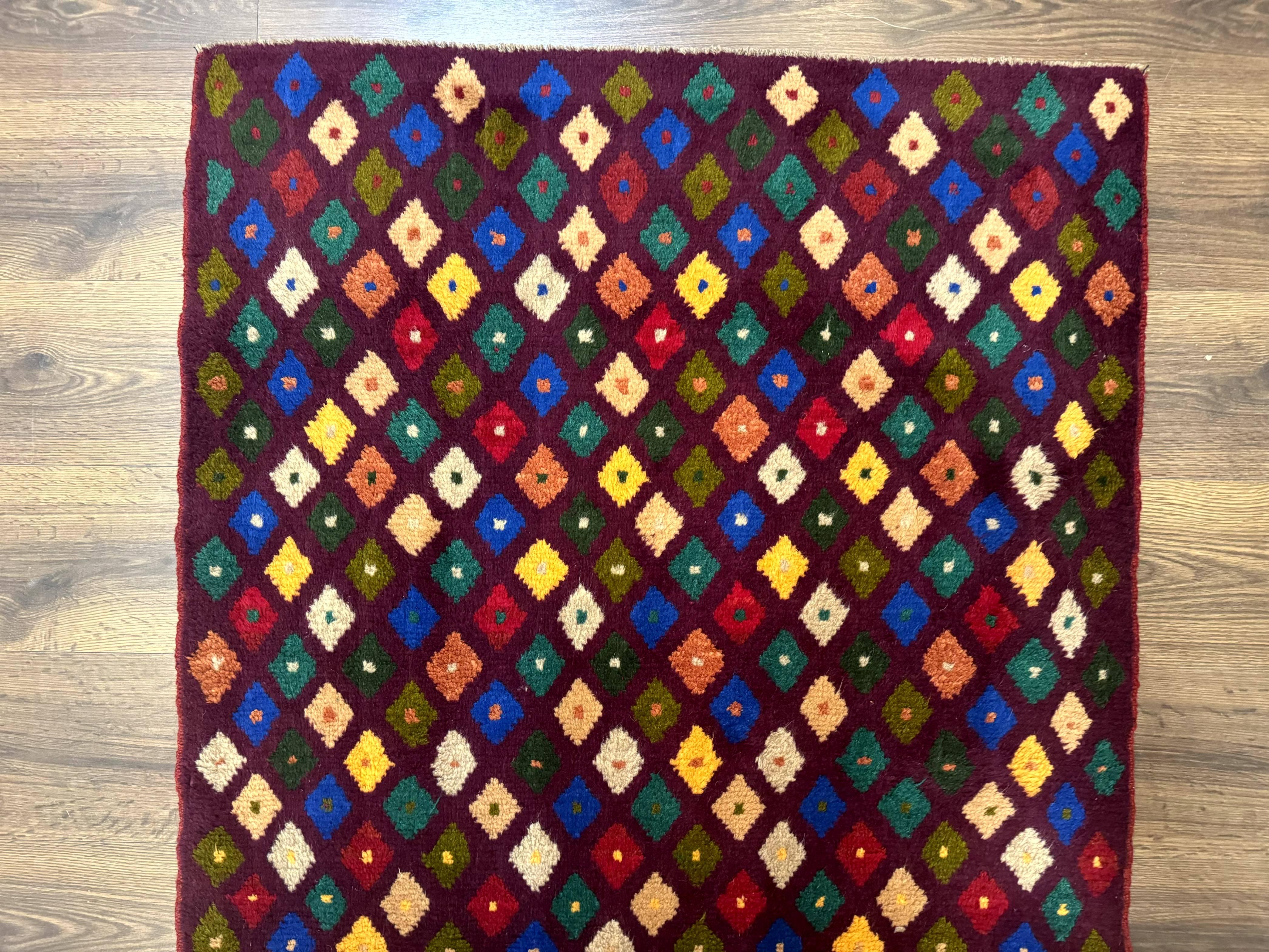 Balouch Rug 3x5, Afghan Rug, Purple-Maroon, Multicolor, Tribal Rug - Jewel Rugs