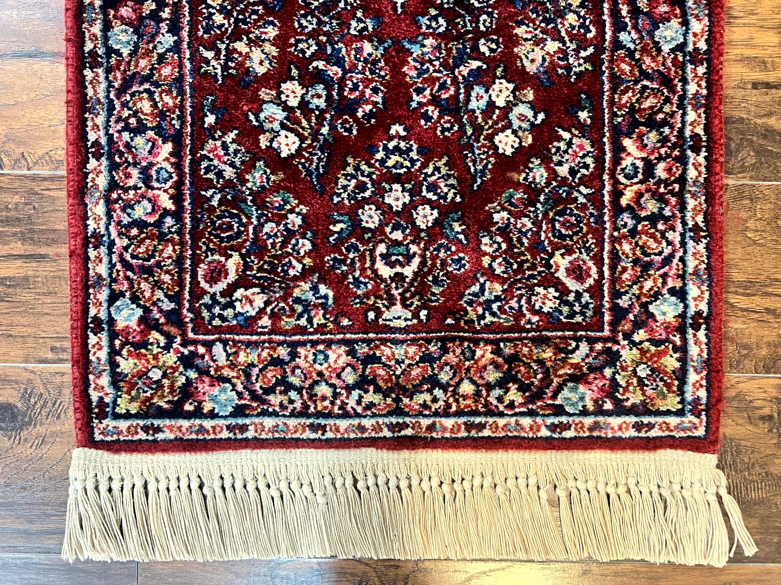 Small Karastan Rug 2x4 Red Sarouk #785, Karastan Wool Pile Rug, Original 700 Series, Discontinued Vintage Karastan Carpet - Jewel Rugs