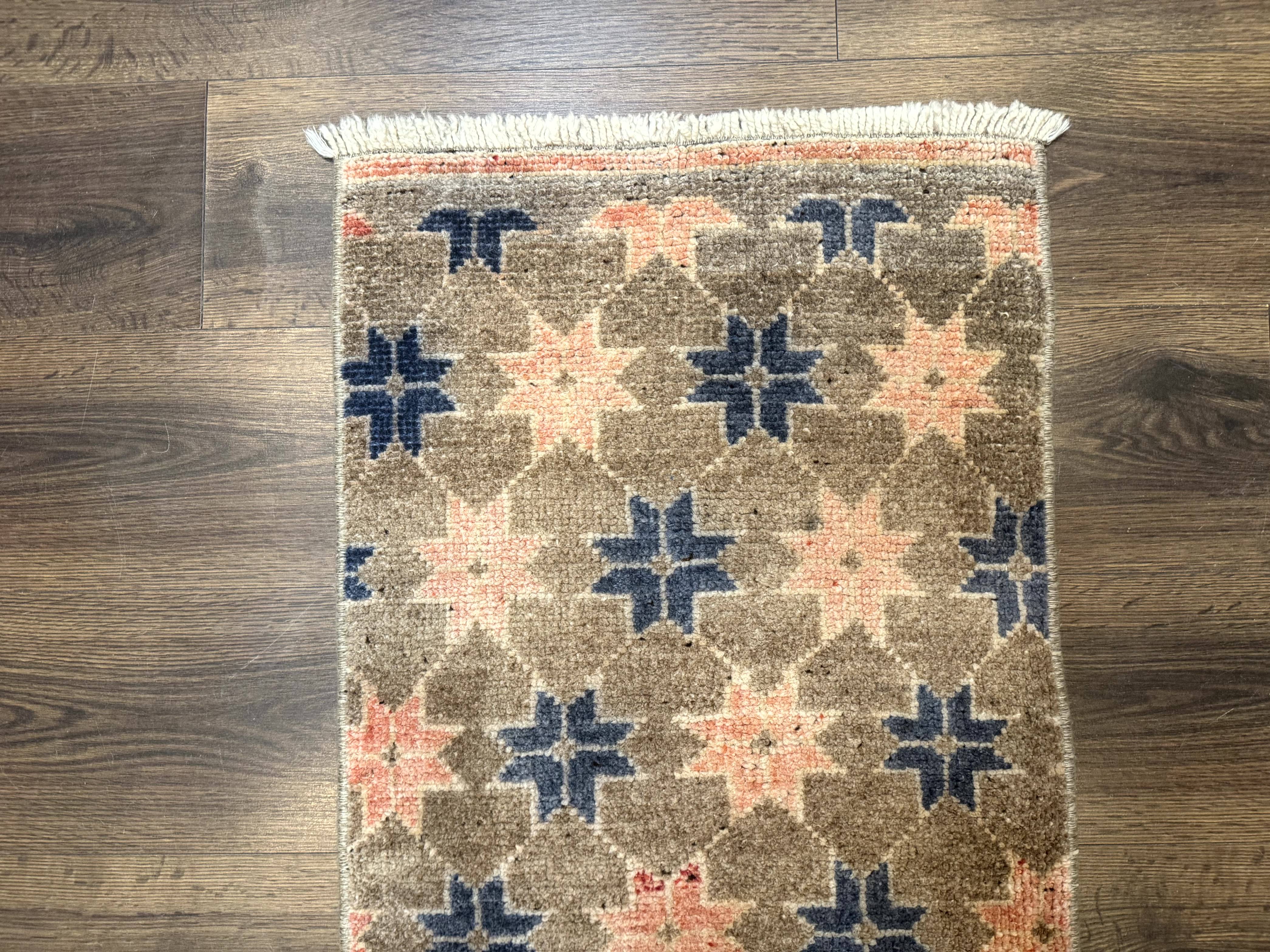 Tibetan Runner Rug, Short Skinny Runner, Star Design, 1.9 x 6.8 Rug for Hallway - Jewel Rugs