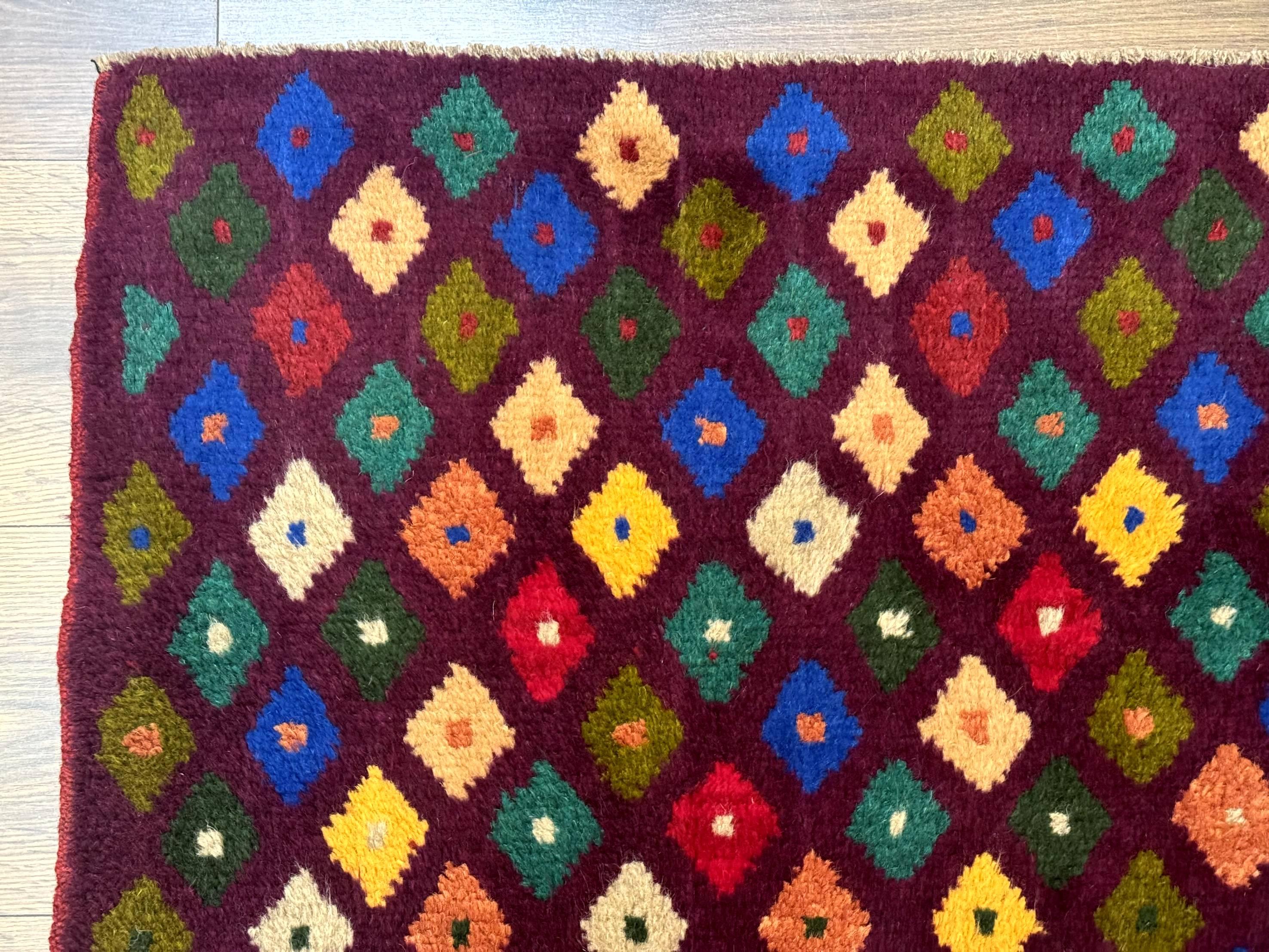Balouch Rug 3x5, Afghan Rug, Purple-Maroon, Multicolor, Tribal Rug - Jewel Rugs
