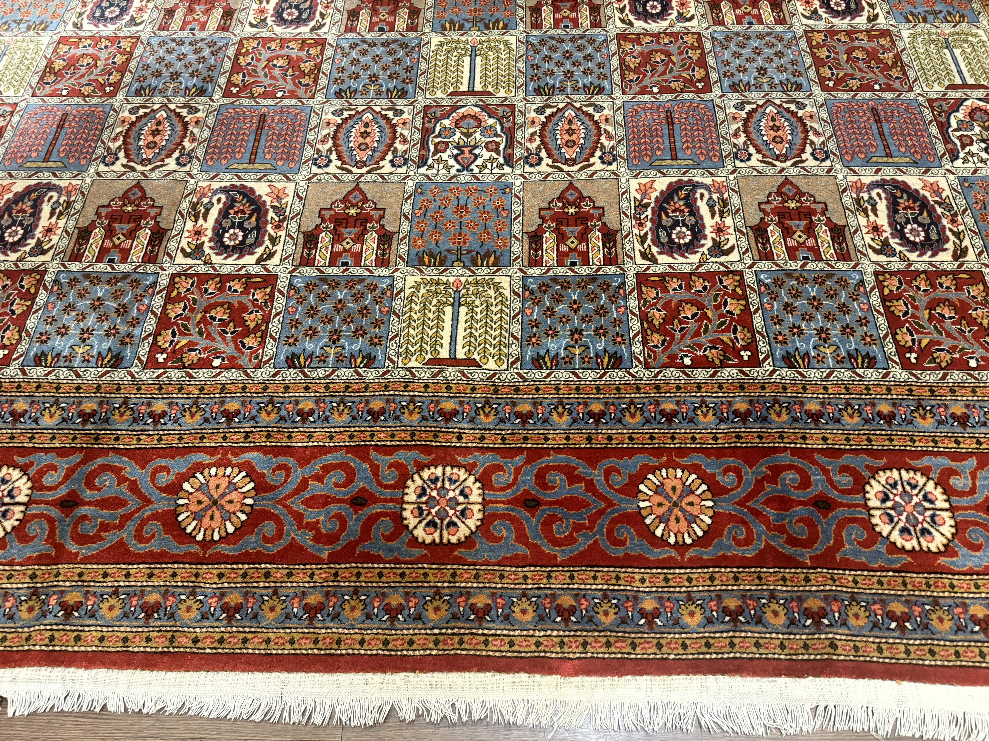 Persian Qum Rug 10x14 – Multicolor Panel, Finely Hand Knotted - Jewel Rugs