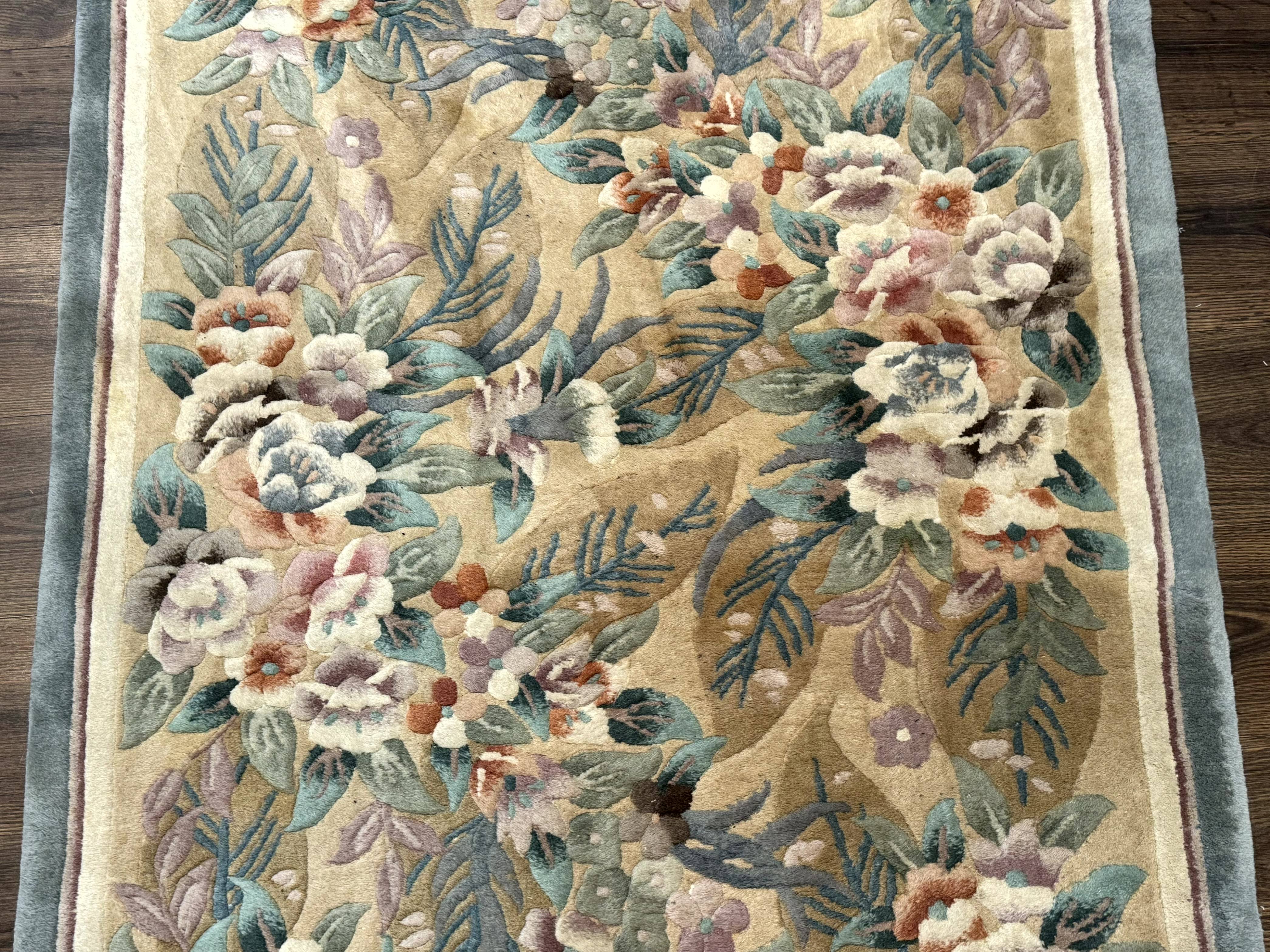 Chinese Wool Rug 4x6, Floral, 90 Line Rug, Pair B - Jewel Rugs