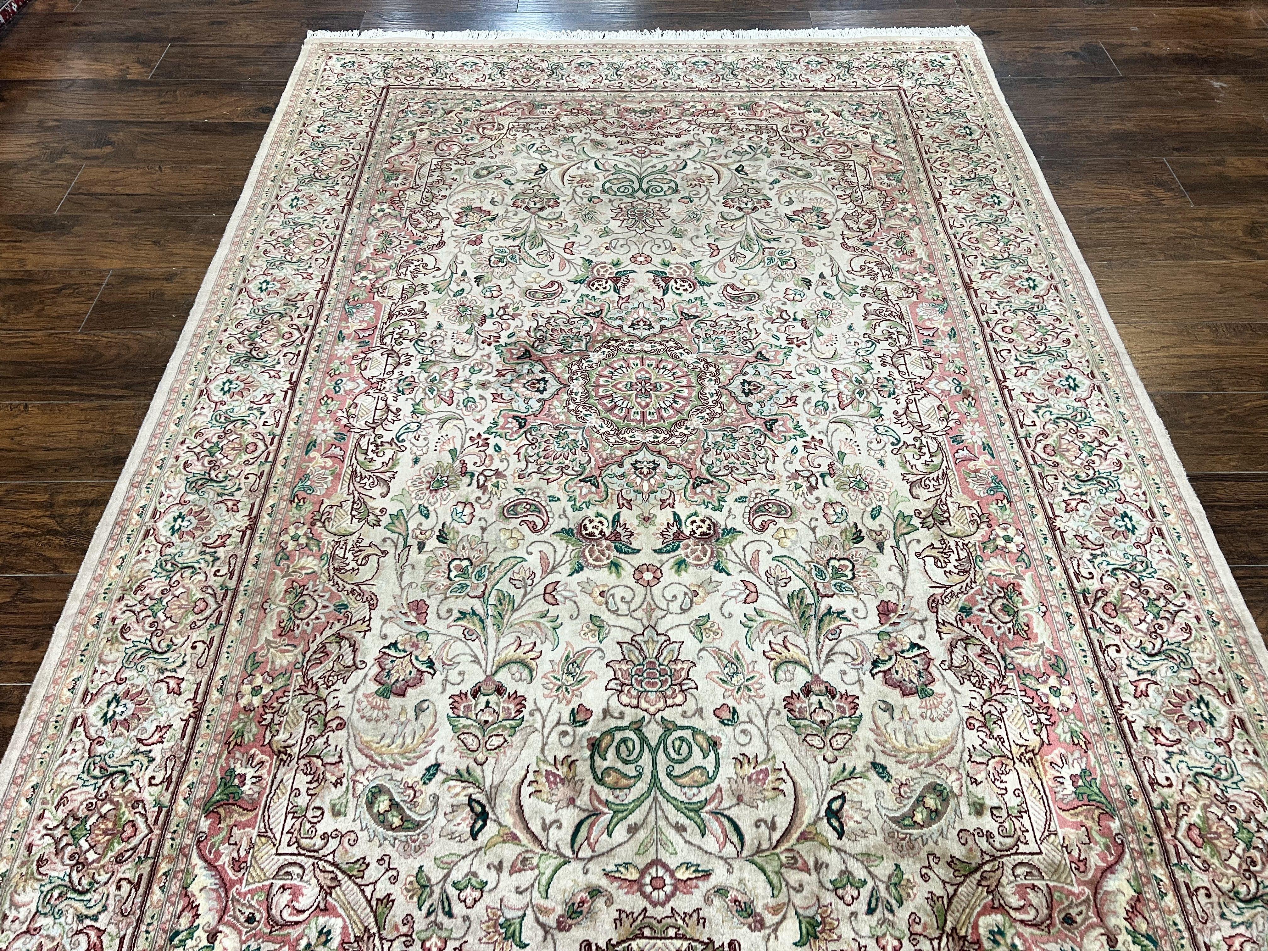 Pak Persian Rug 6x9, Floral Medallion, Vintage Hand Knotted Handmade Traditional Oriental Carpet, Pakistani Rug 6 x 9 ft, Wool Area Rug - Jewel Rugs
