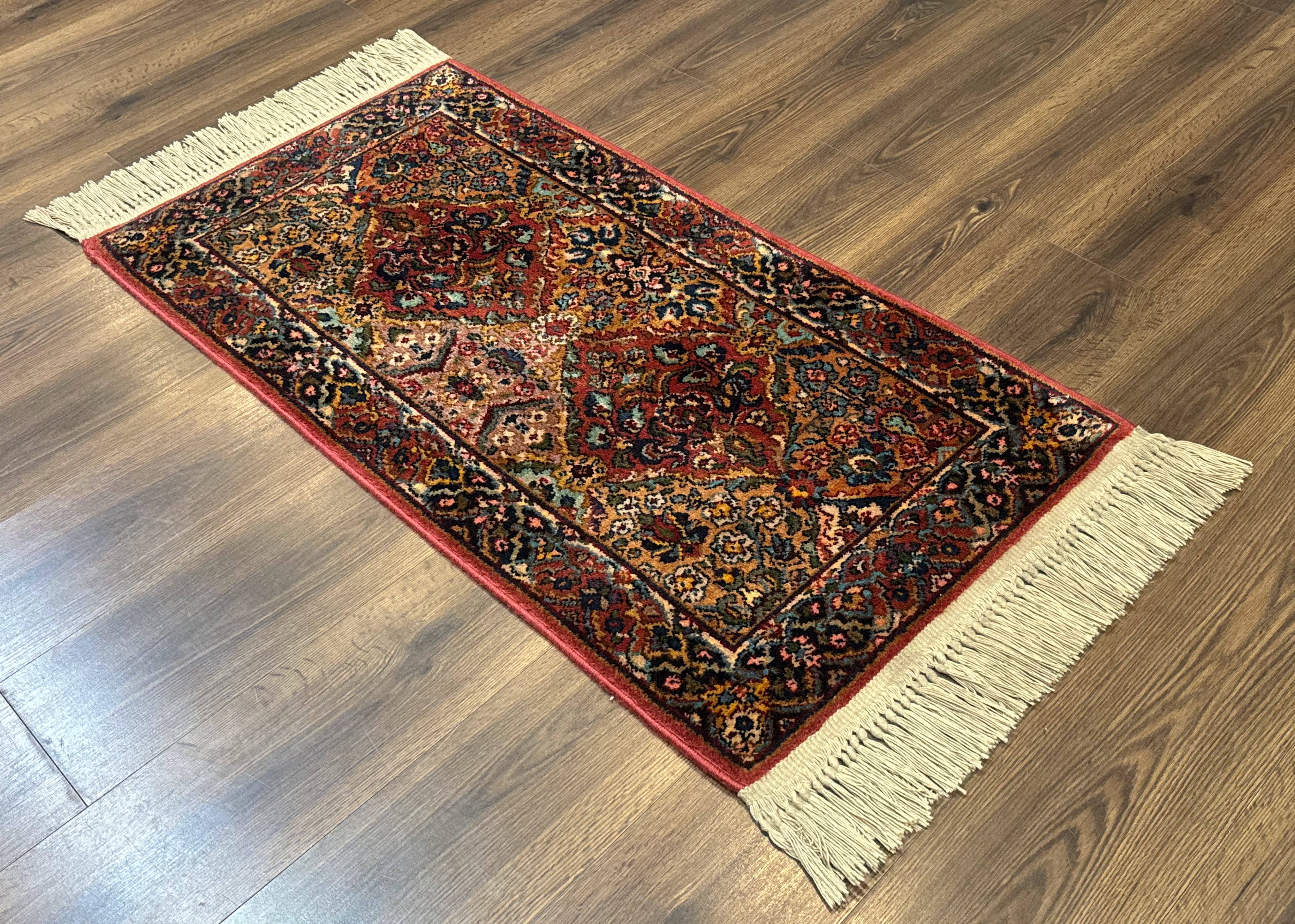 Karastan Rug 2x4 Multicolor Panel Kirman #717, Original 700 Series, Wool Pile Vintage Discontinued - Jewel Rugs