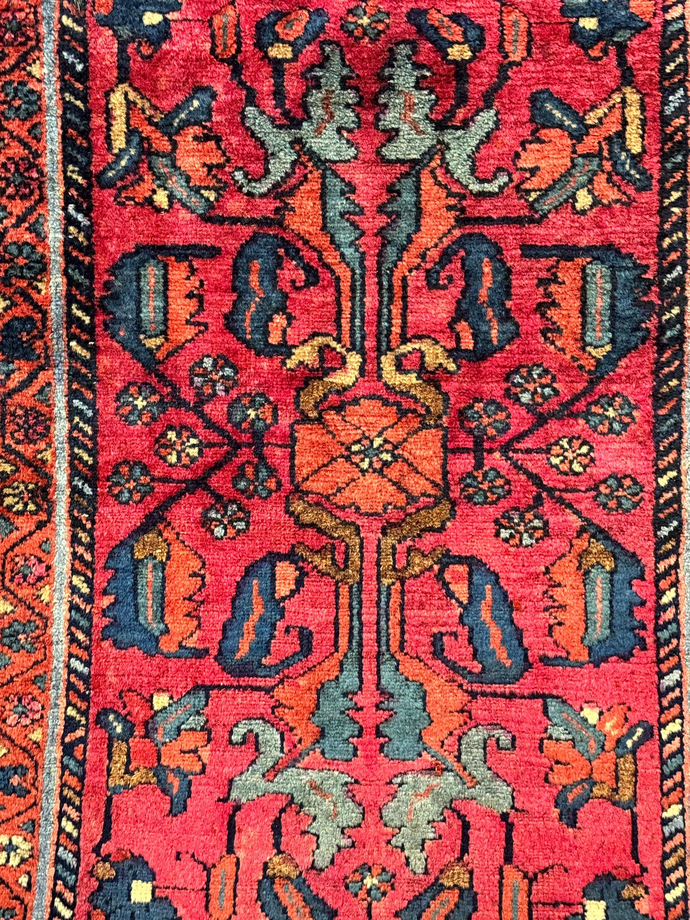 Antique Persian Small Rug 2x3, Persian Lilian Rug, Red - Jewel Rugs