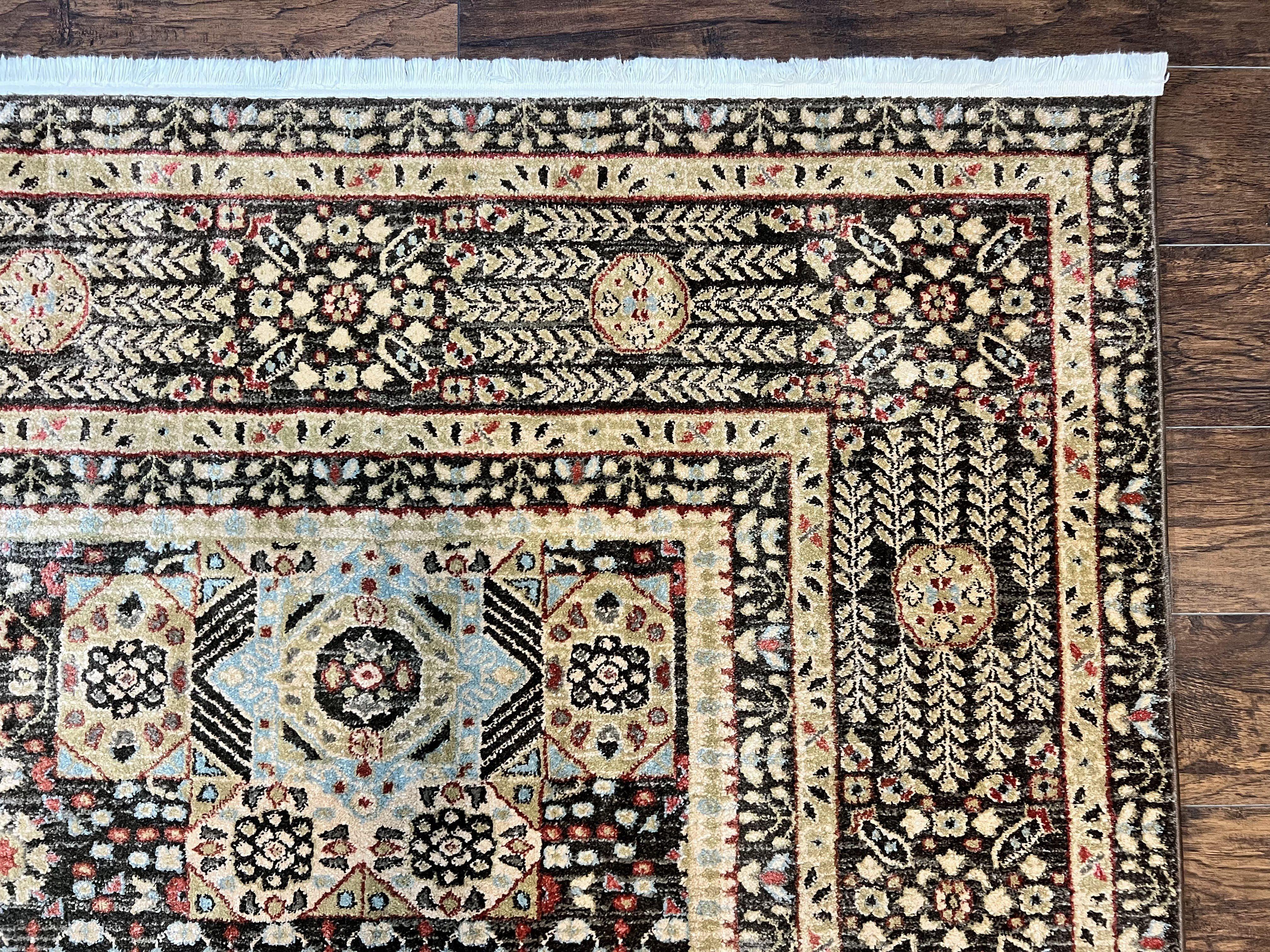 Room Sized Oriental Rug 10x11, Power Loomed Carpet, Tan Brown, Unique Loom - Jewel Rugs
