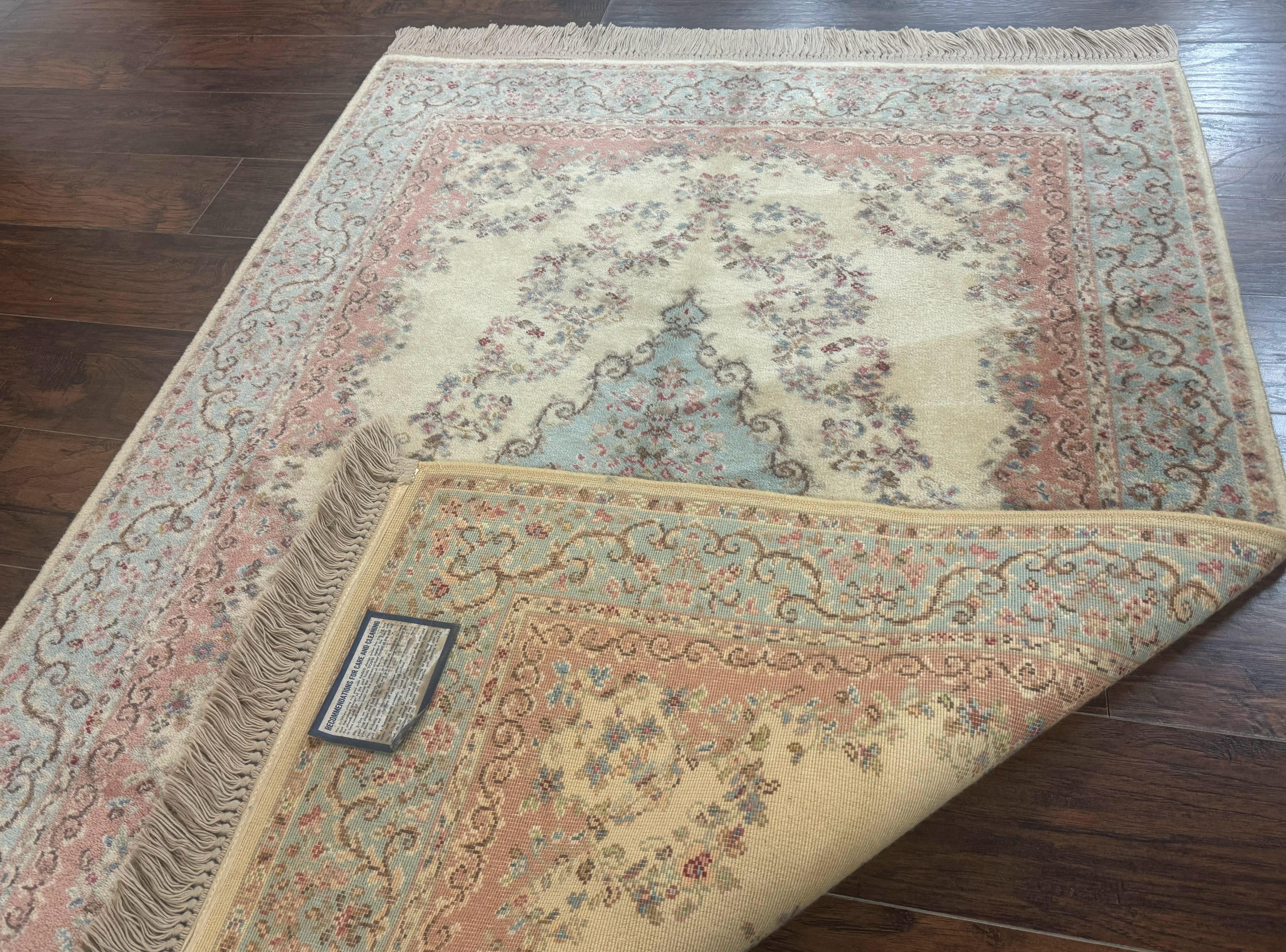 Karastan Rug 4x6, Pastel Ivory Kirman Rug #784, Wool Karastan Carpet, Original 700 Series, Vintage Karastan Area Rug, Discontinued - Jewel Rugs