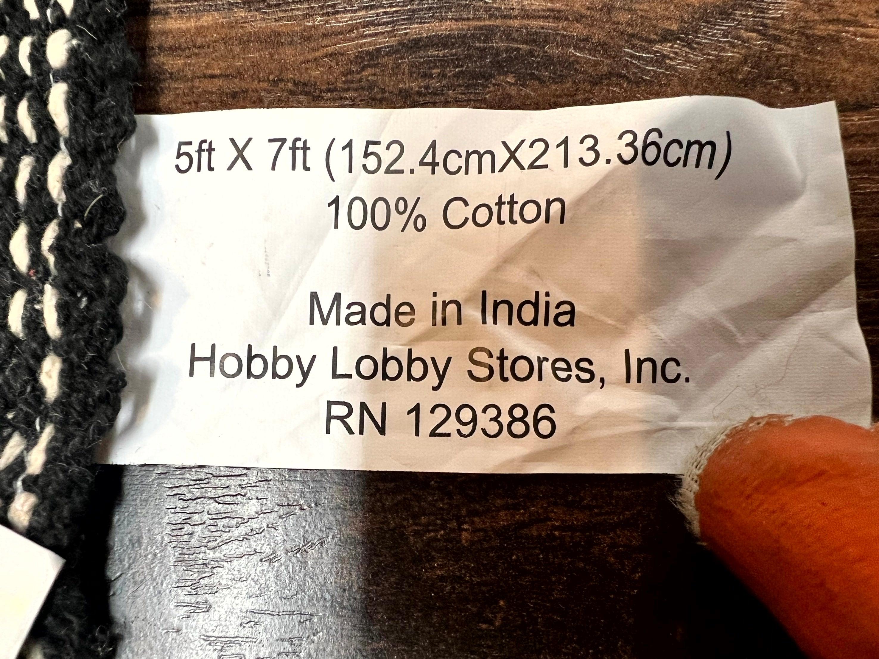 Black and White Cotton Woven Rug 5x7 - Jewel Rugs