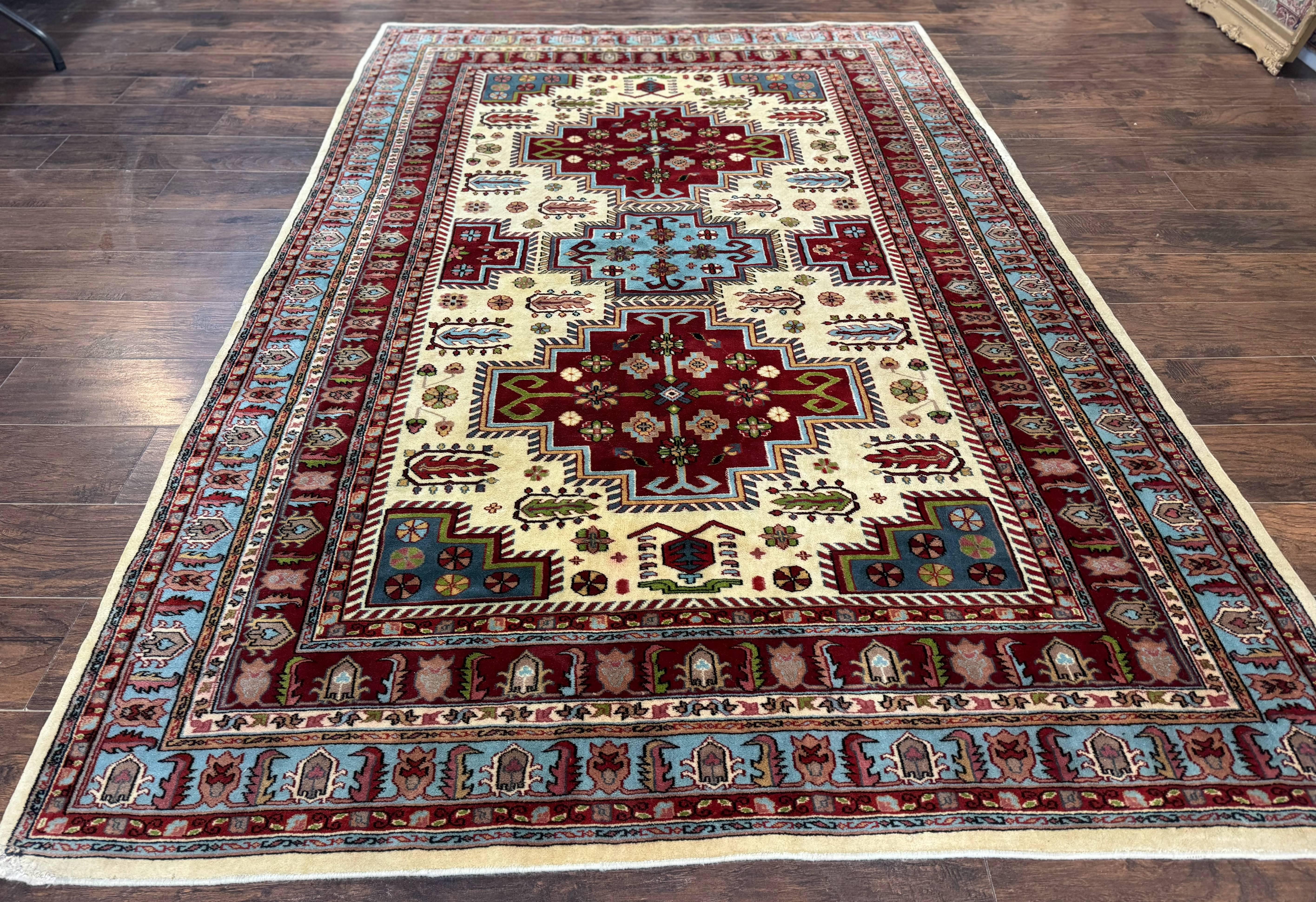 Turkish Kazak Rug 6x9, Geometric Medallions - Jewel Rugs