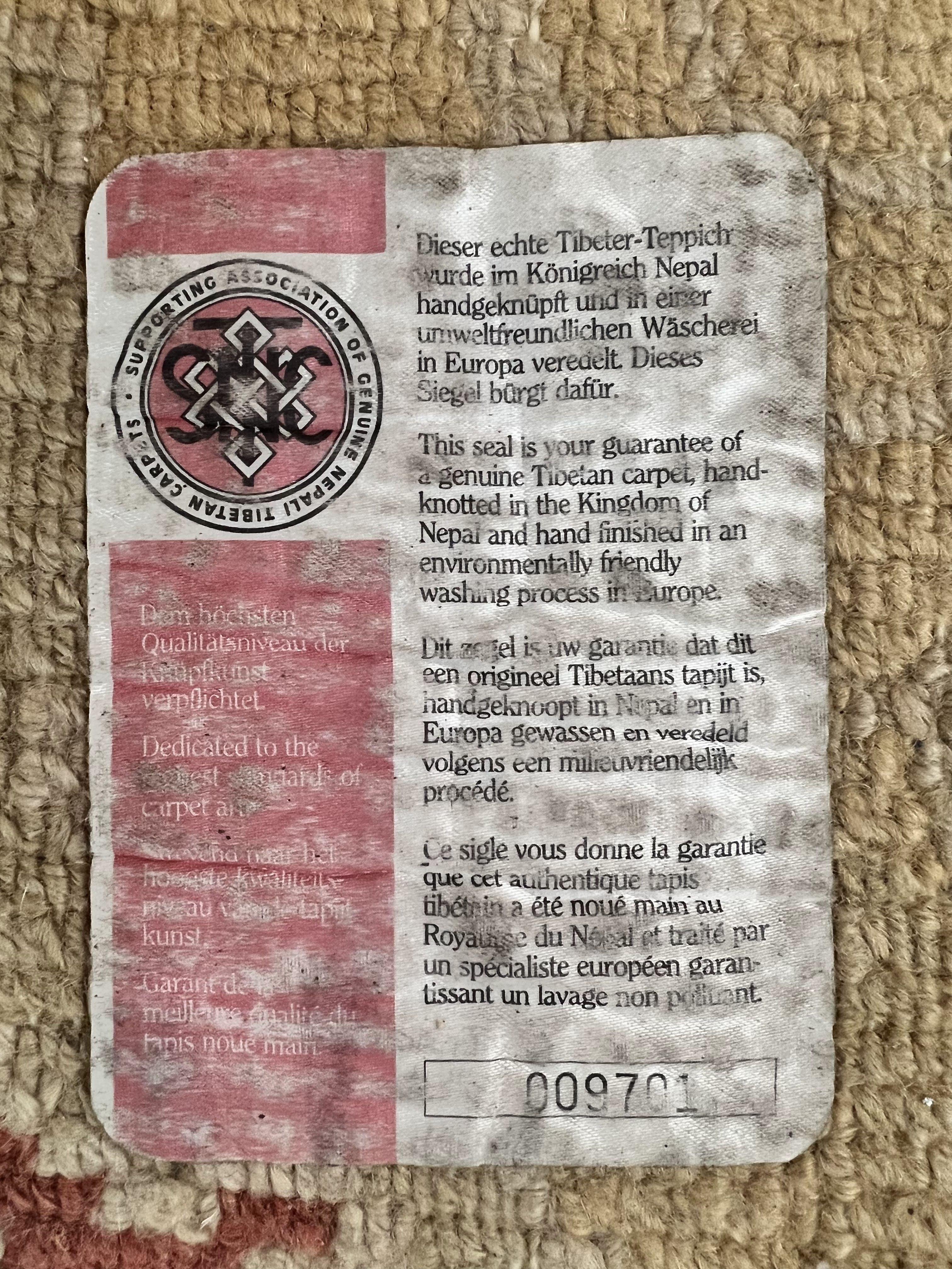 Tibetan Tufenkian Rug 6x9, Wool Hand Knotted Modern Carpet, Abstract Handmade Rug, Soft Pile - Jewel Rugs