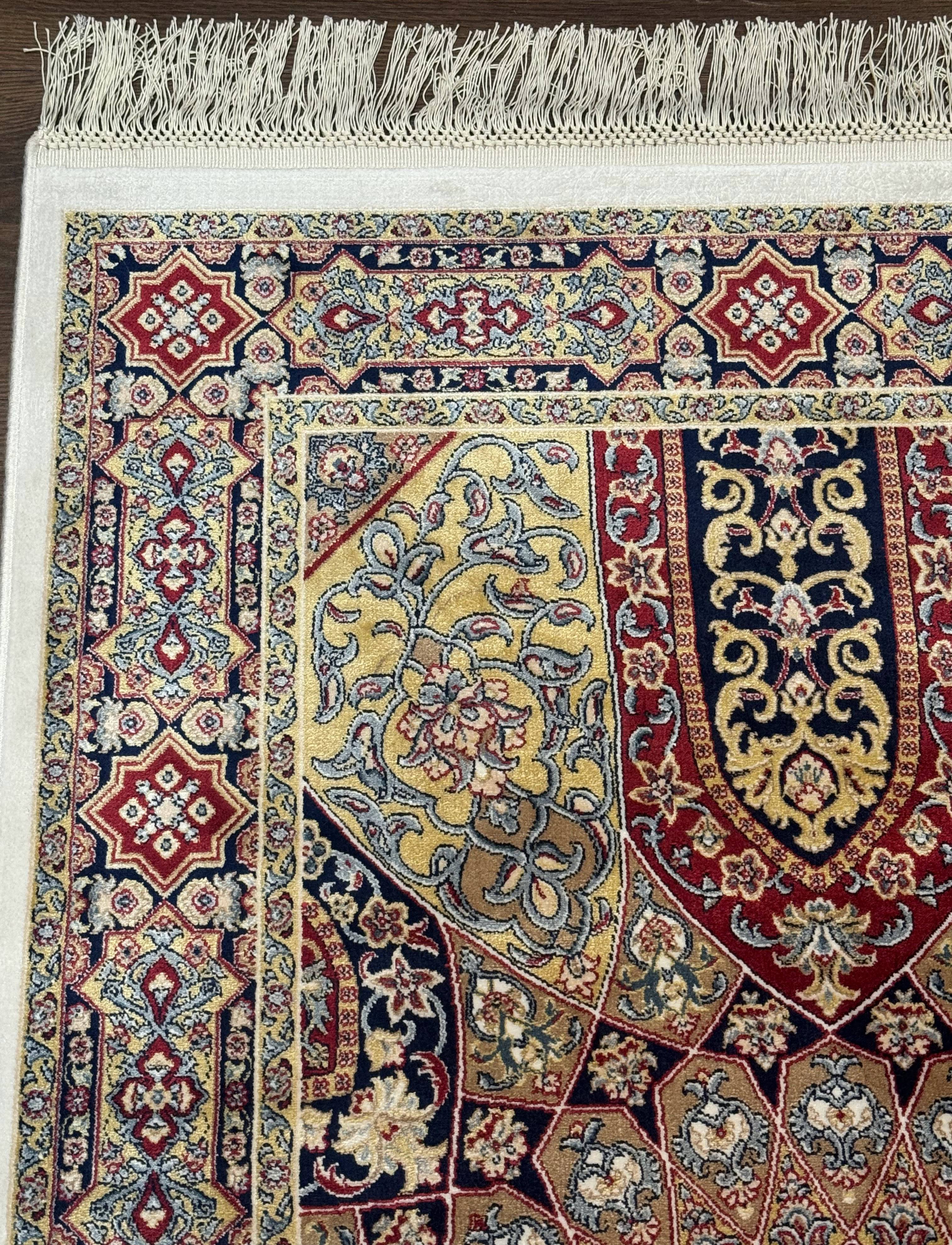 Turkish Silk Runner Rug 2.6 x 10, Dome Design, Hereke Runner, Bamboo Silk, New - Jewel Rugs