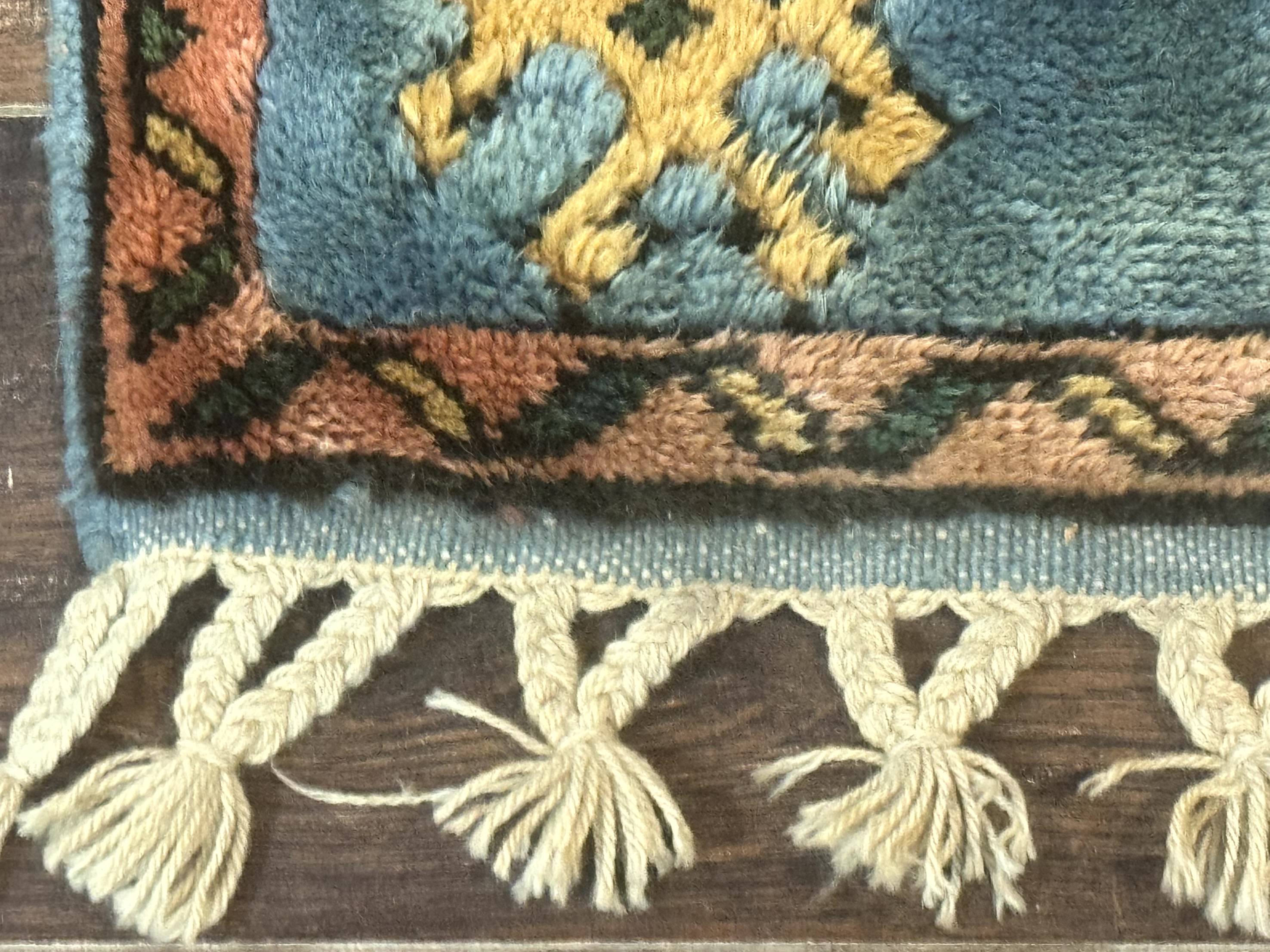 Turkish Kazak Runner Rug 3x11, Cream and Light Blue, Vintage - Jewel Rugs