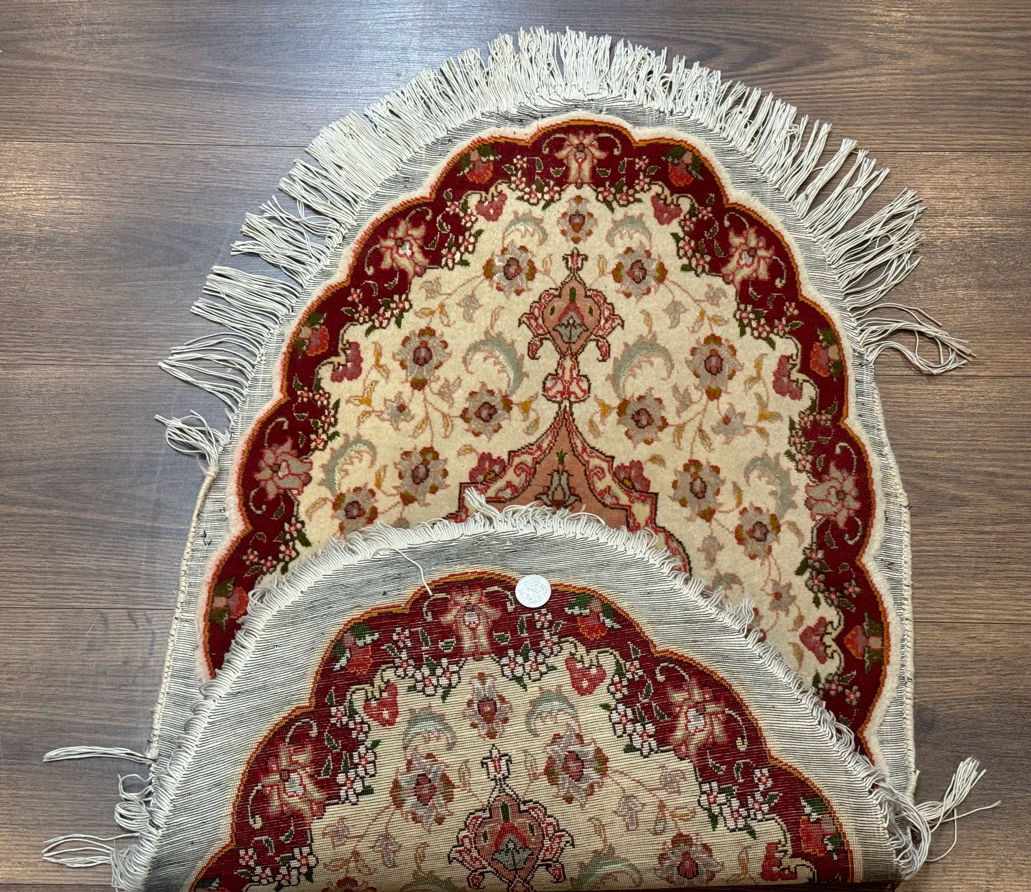 Small Oval Persian Tabriz Rug 2x4, Kork Wool and Silk Highlights, Fine 260 KPSI - Jewel Rugs