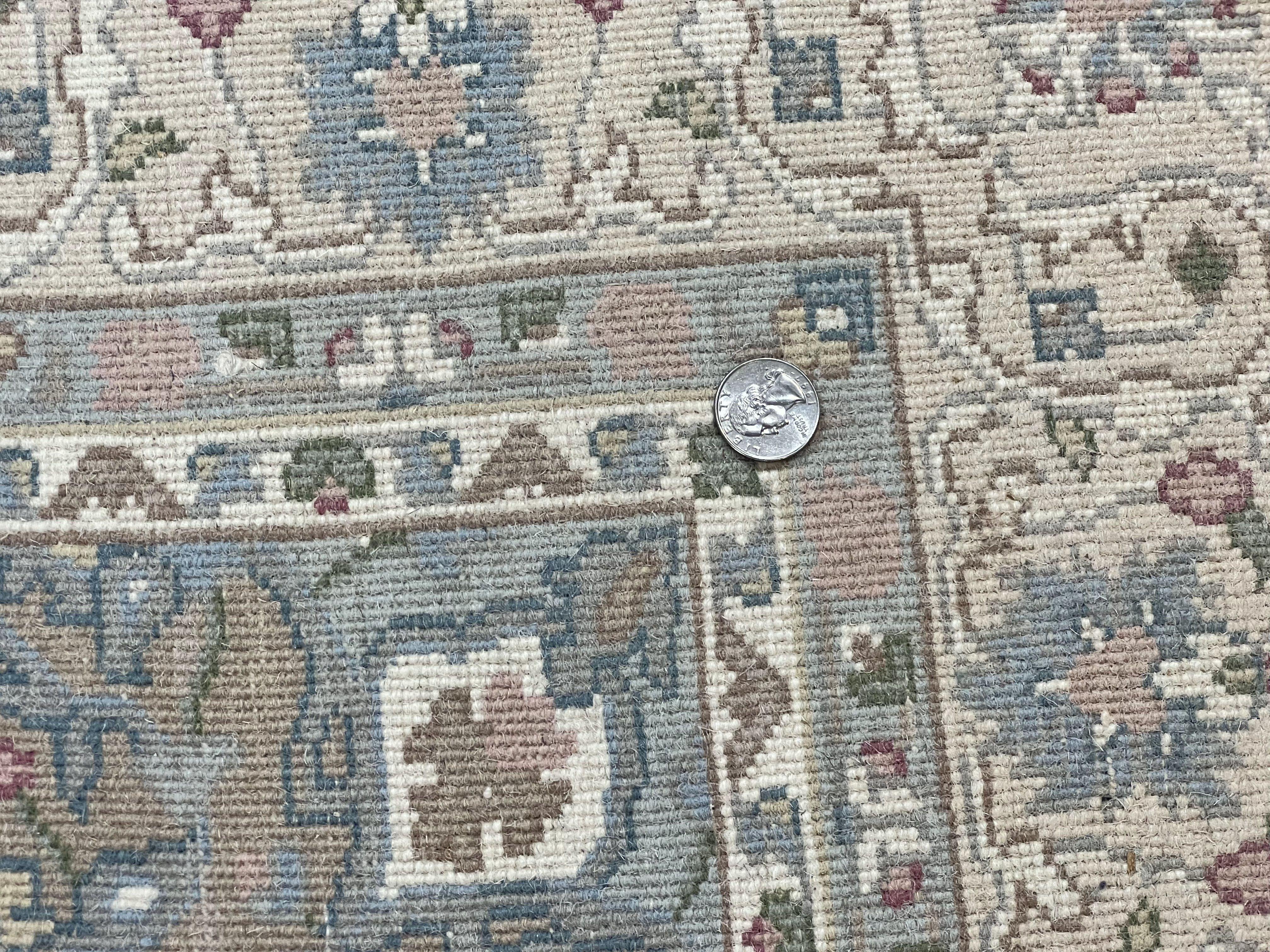 Indo Persian Rug 4x6, Floral Medallion, Beige, Handmade Wool Vintage Carpet 4 x 6 ft - Jewel Rugs