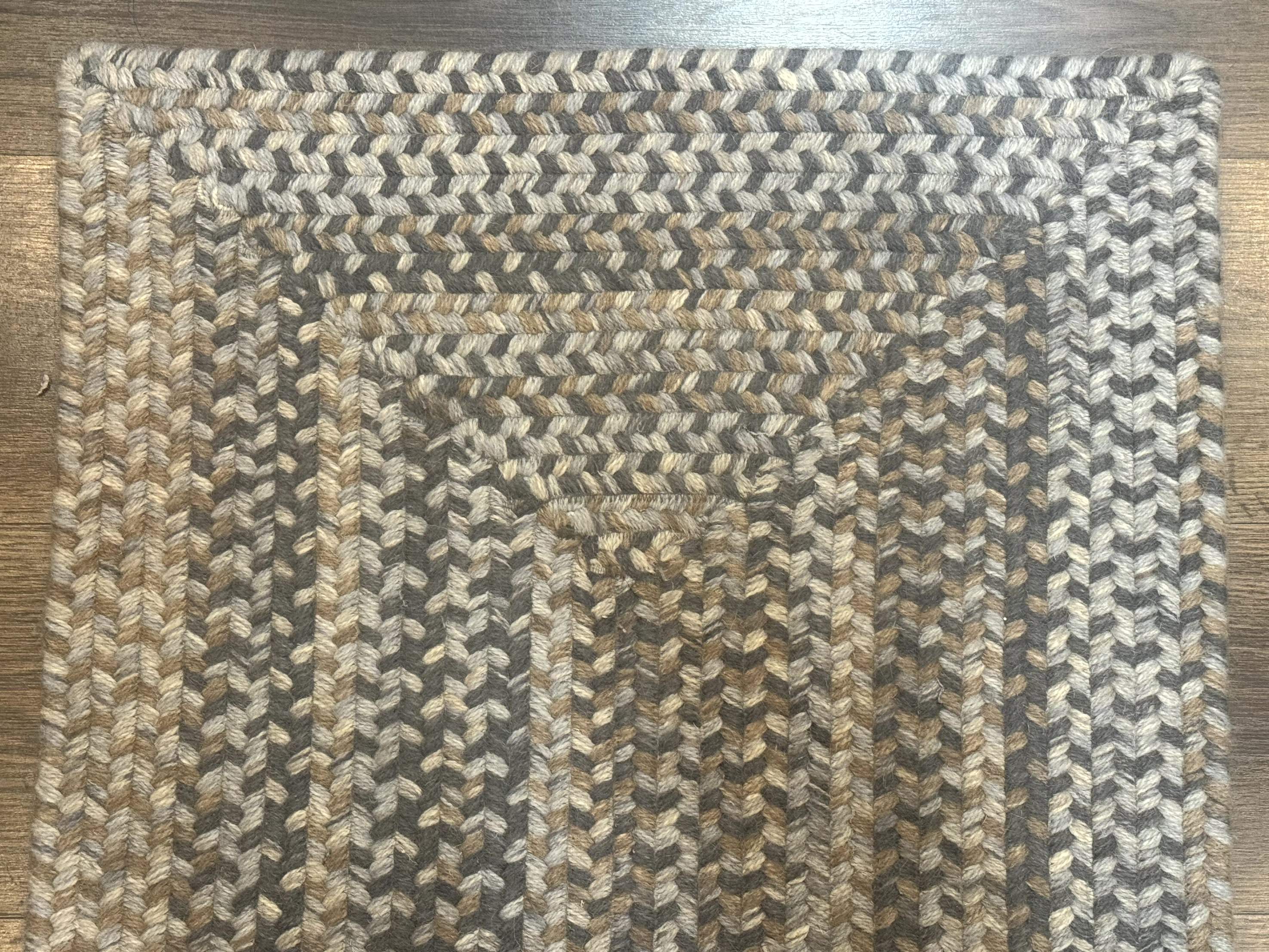 Small American Braided Rug 2x3 ft, Multicolor, Wool - Jewel Rugs