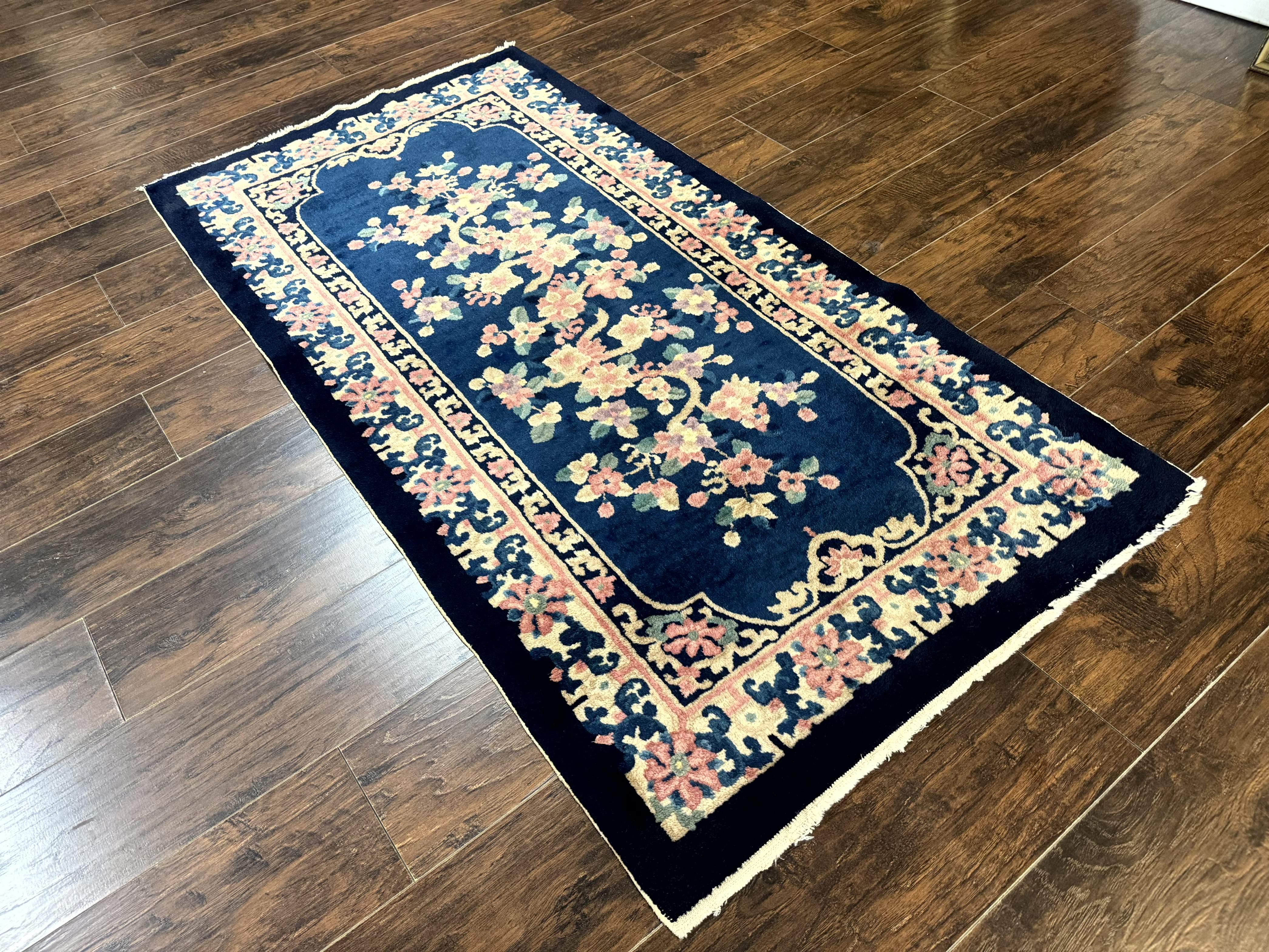 Chinese Rug 3x6, Peking Rug, Blue Chinese Wool Rug, Fete Rug - Jewel Rugs