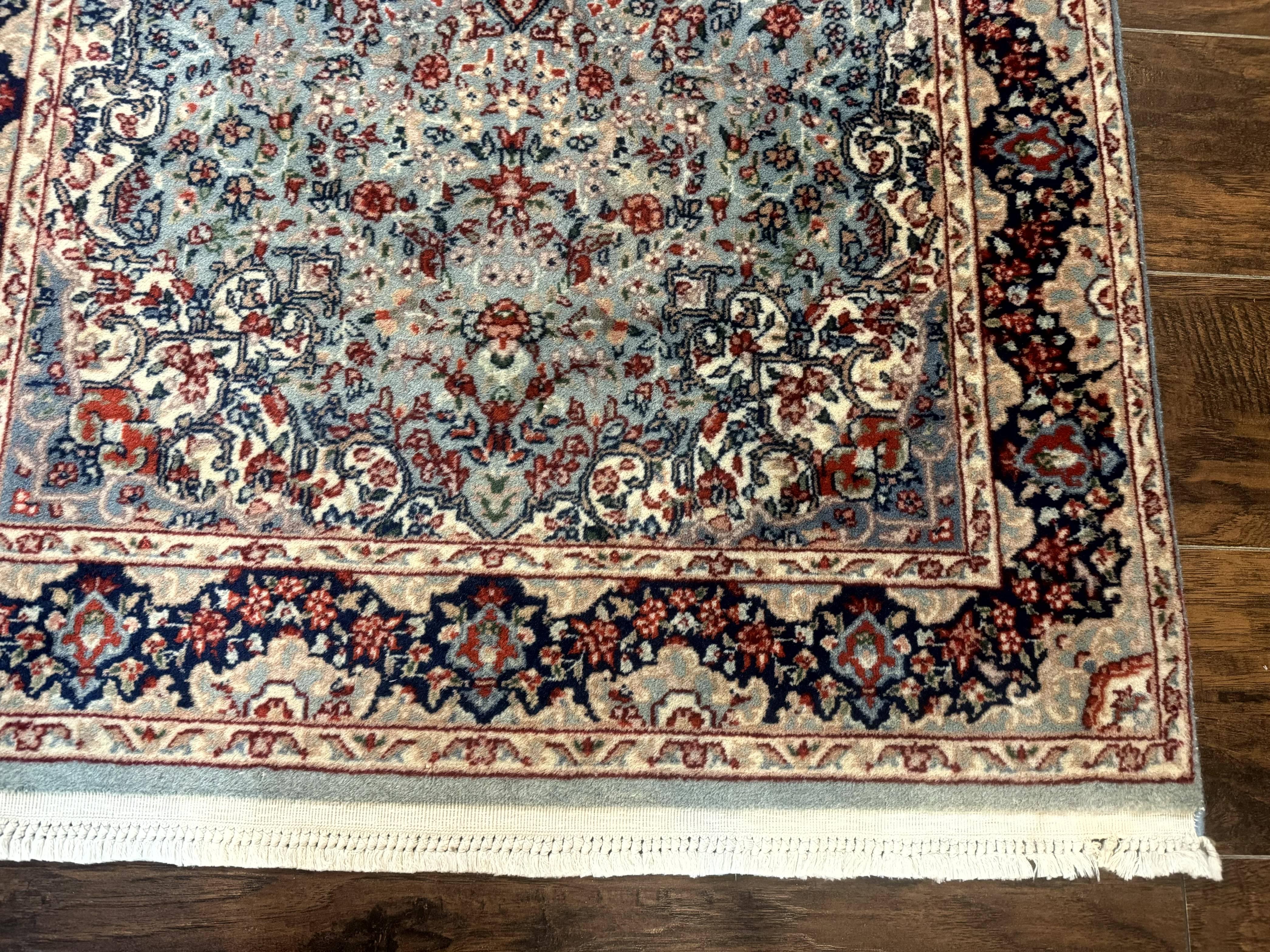 Indo Persian Kerman Rug 3x5, Light Blue, Floral Medallion - Jewel Rugs