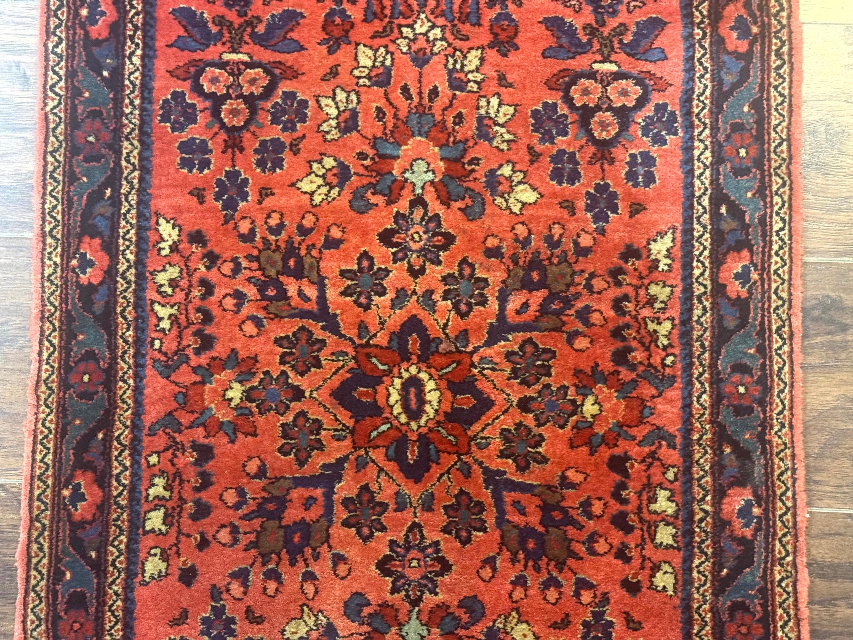 Antique Persian Sarouk Rug 2x4, Red, Fine 260 KPSI - Jewel Rugs