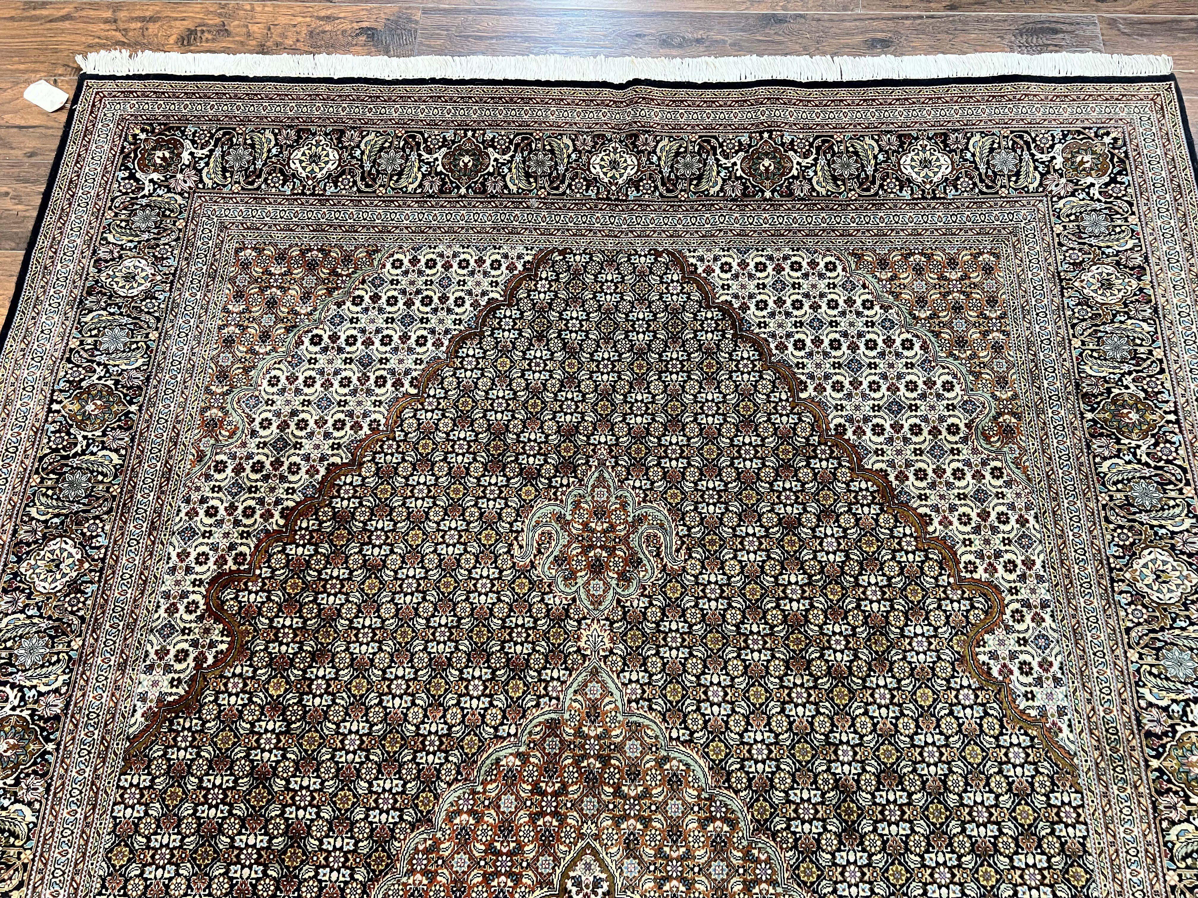 Wonderful Persian Tabriz Rug 7x10 ft, Very Fine 50 Raj 350 KPSI Oriental Carpet, Herati Mahi Pattern, Authentic Hand Knotted Handmade Wool Vintage - Jewel Rugs