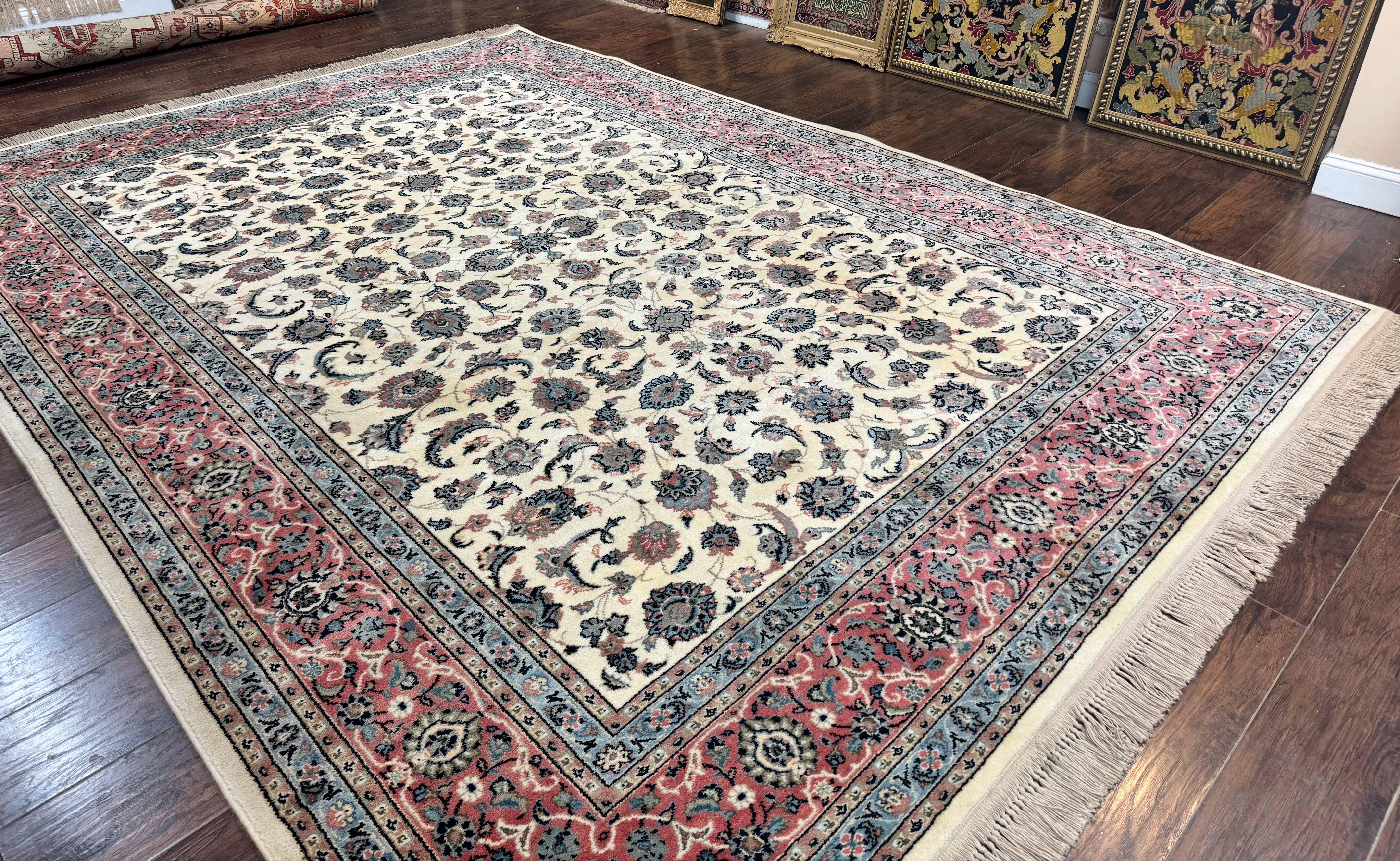Karastan Rug 8.8 x 12, Ivory Rose Ka'shan #768, Wool Pile Karastan Carpet, Original 700 Series, Rare, Discontinued, Vintage - Jewel Rugs