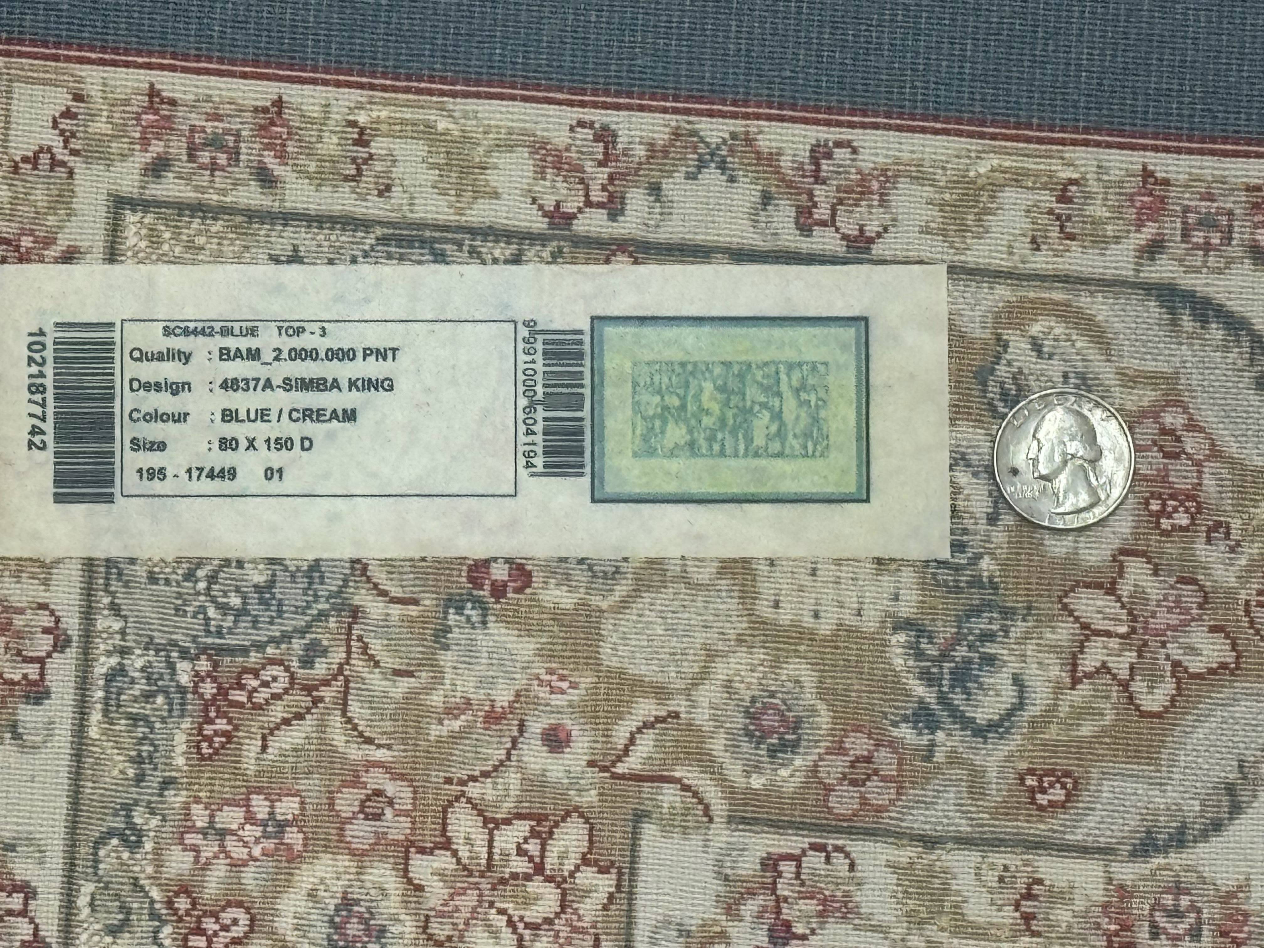 Turkish Silk Hunting Scene Rug 2.6 x 5, Dark Steel Blue & Ivory, Bamboo Silk, New - Jewel Rugs