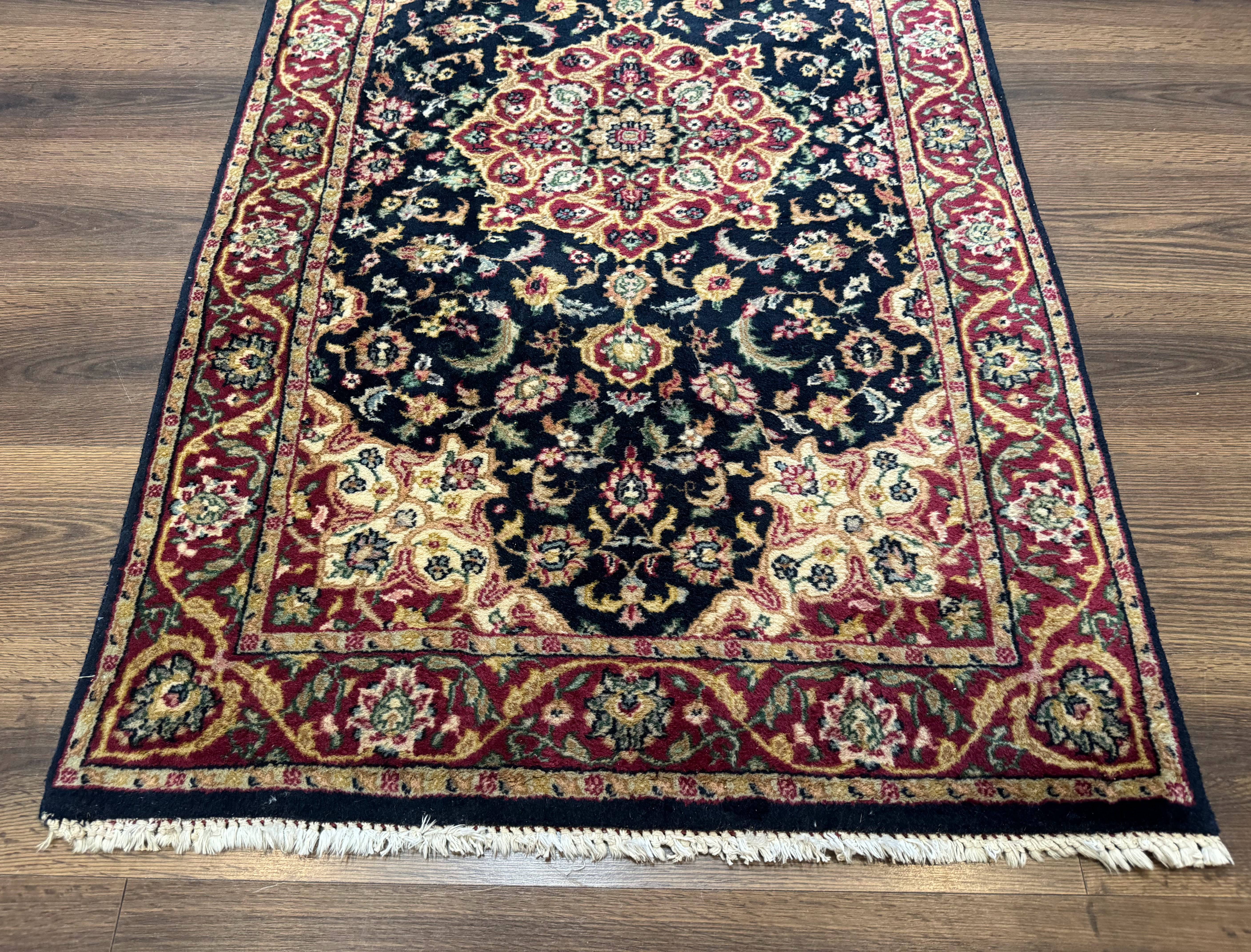 Pak Persian Sarouk Rug 3x5, Navy Blue and Red - Jewel Rugs
